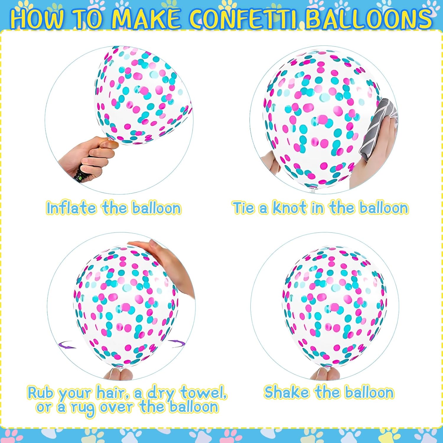 Paw Print Dog Balloons with Birthday Banner 33Pcs Set