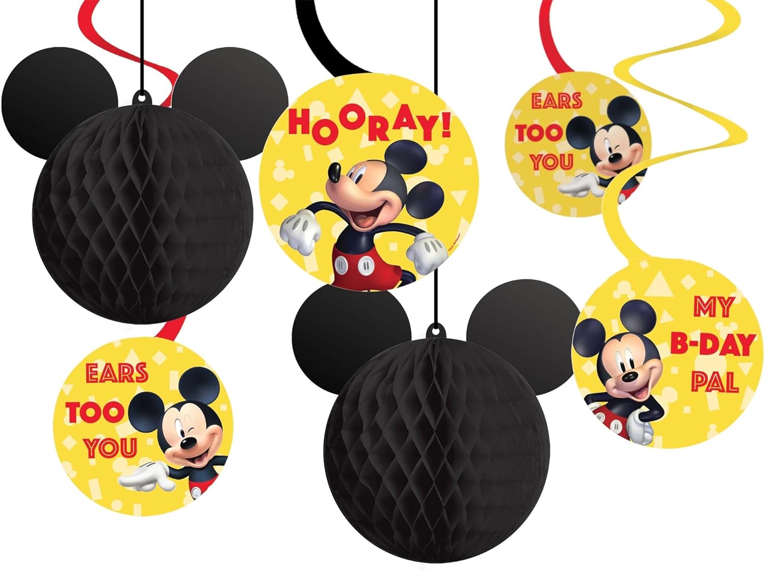 Mickey Mouse Honeycomb Party Swirls - 7 5 Pack of 12