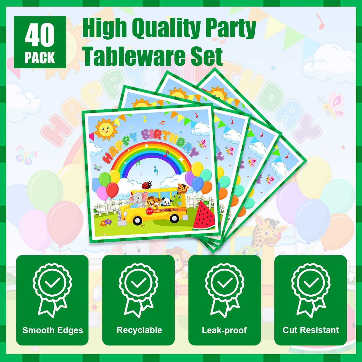 40Pcs Watermelon Party Decorations for Kids