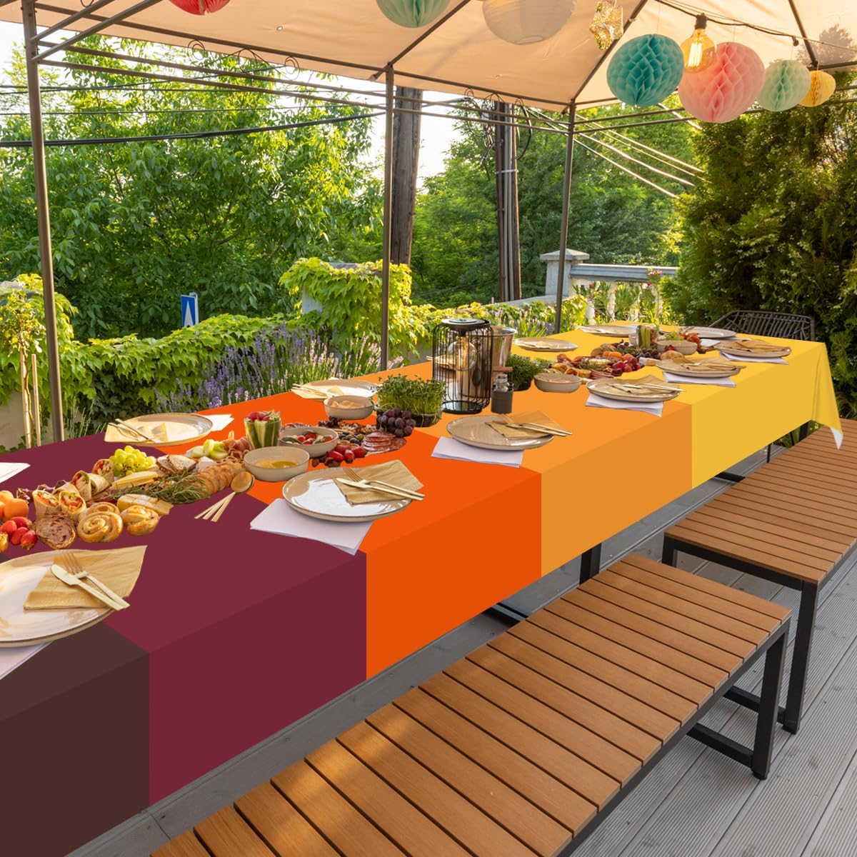 CMUSKO 54x108 Inch 5Pcs Thanksgiving Tablecloths