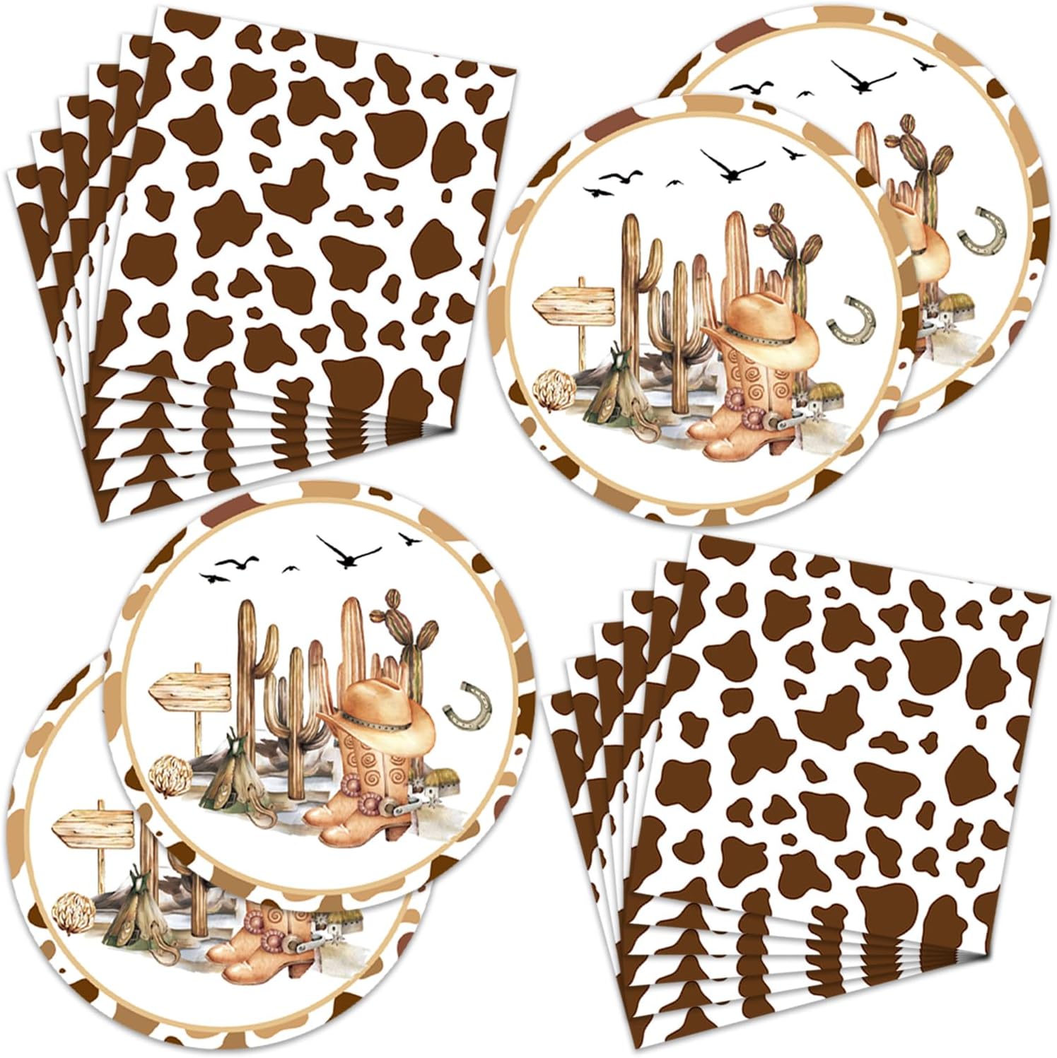 Generic Cowboy Party Supplies 40pcs Plates Napkins Kit