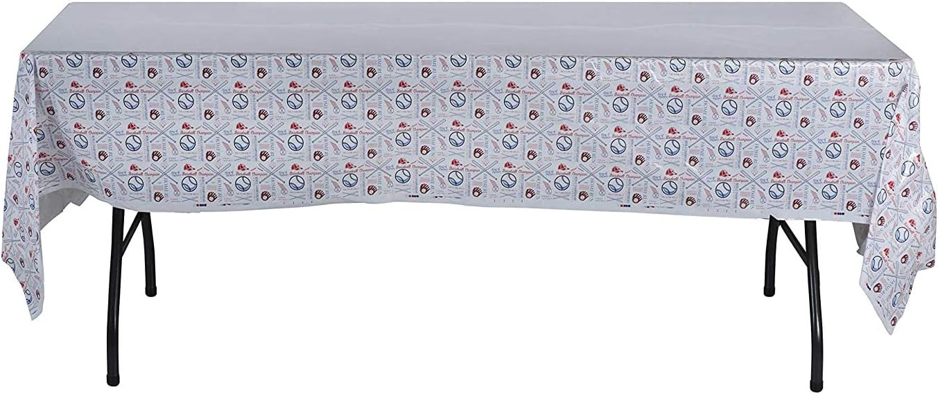 Hammont Baseball Tablecloth 108 x 54 4 Pack