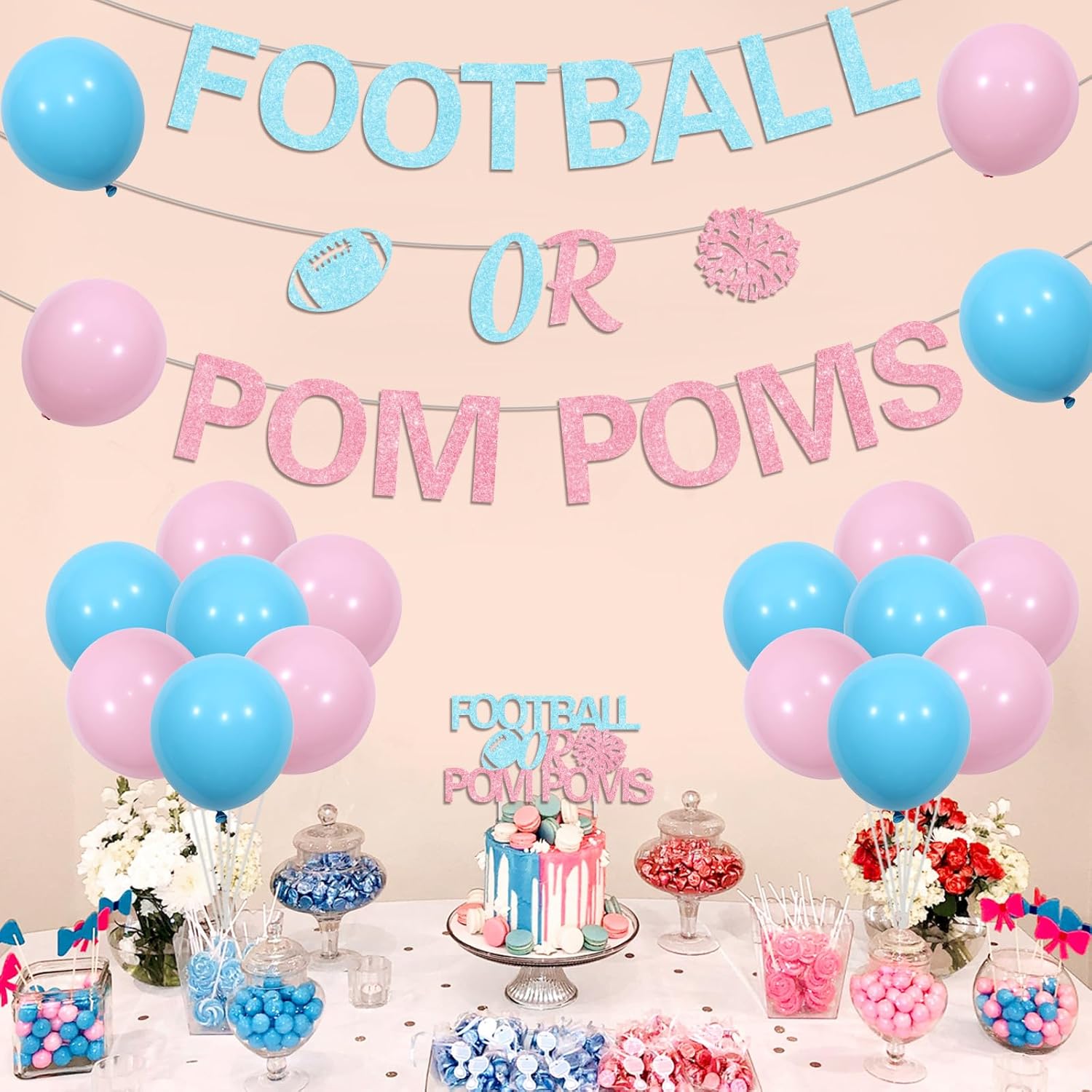 Football Gender Reveal Decorations Set