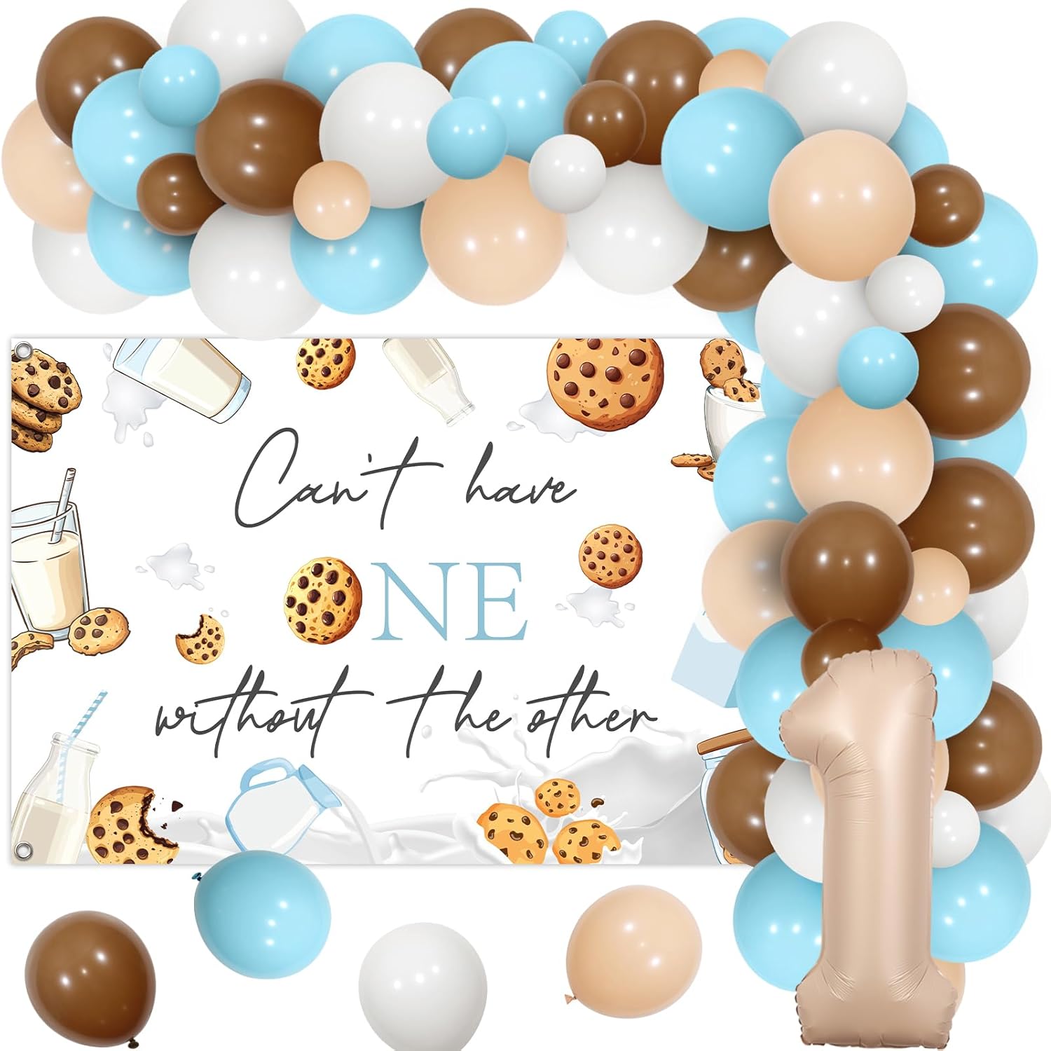 Funmemoir Twins 1st Birthday Balloon Decorations Set