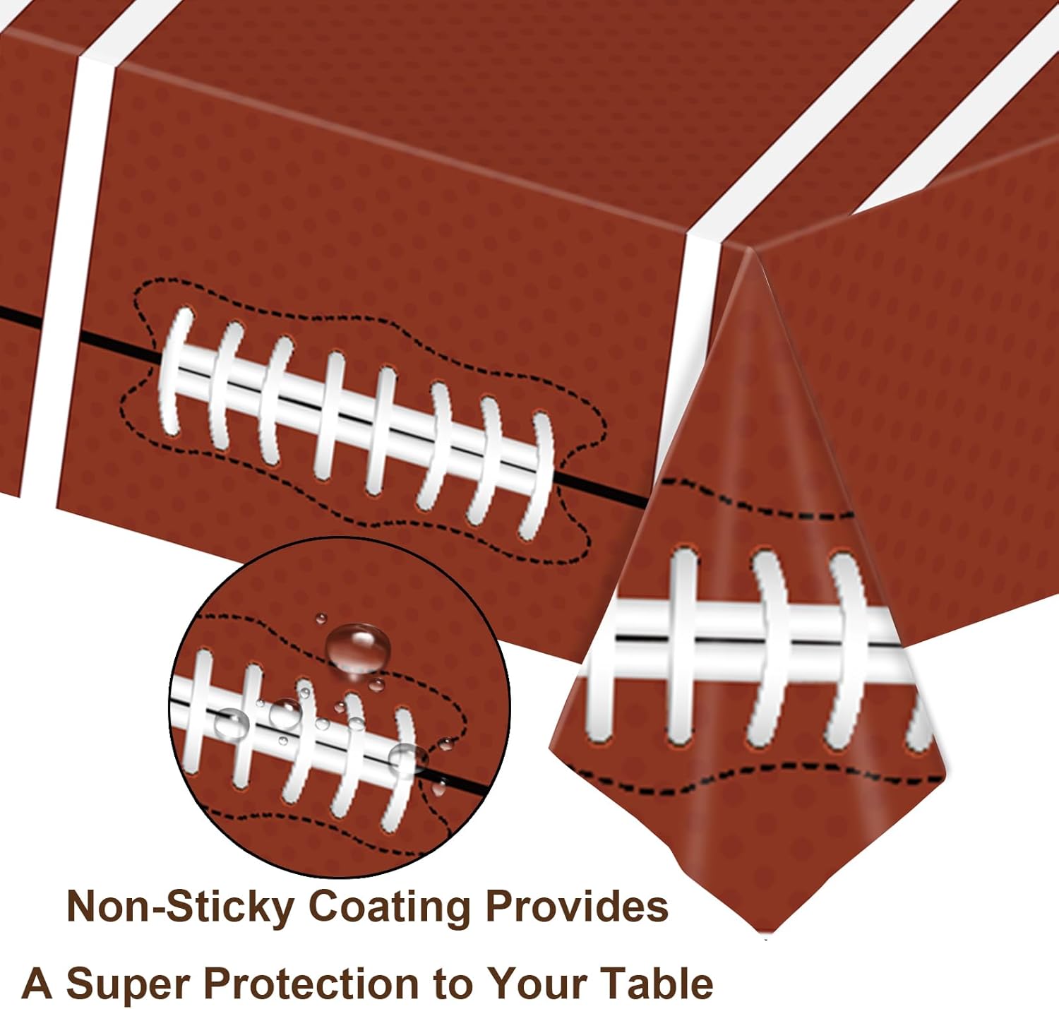 3 Pack Football Themed Tablecloths for Birthday Parties