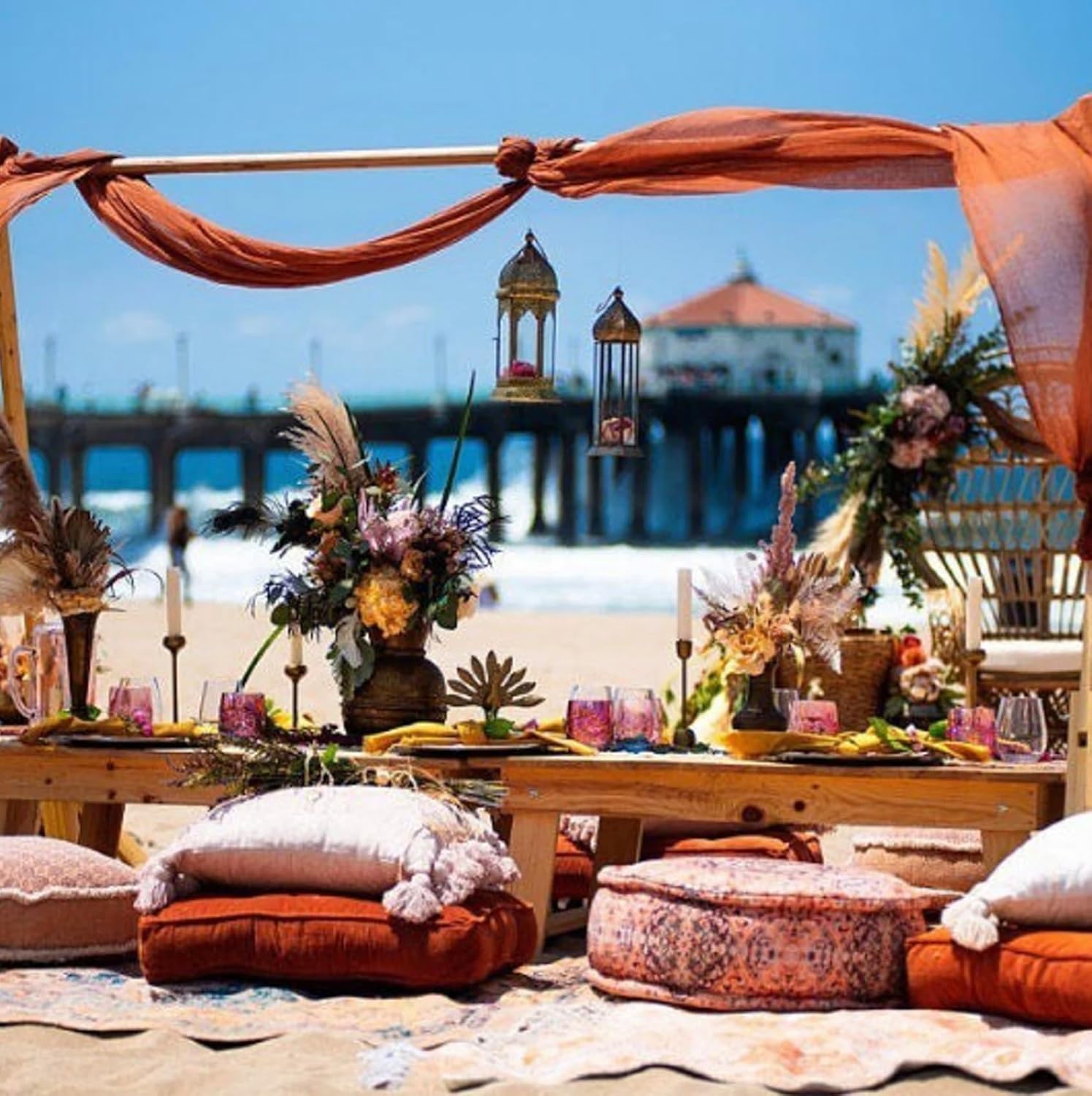 40ft Terracotta Cheesecloth Table Runner Boho Wedding Decor