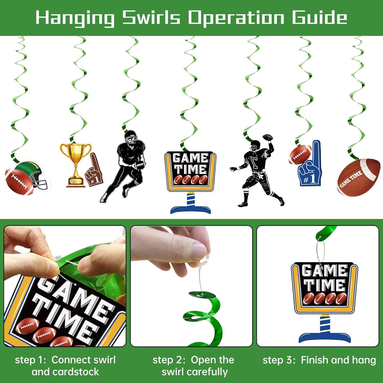 Football Party Decorations Kit for Birthday and Tailgate Parties