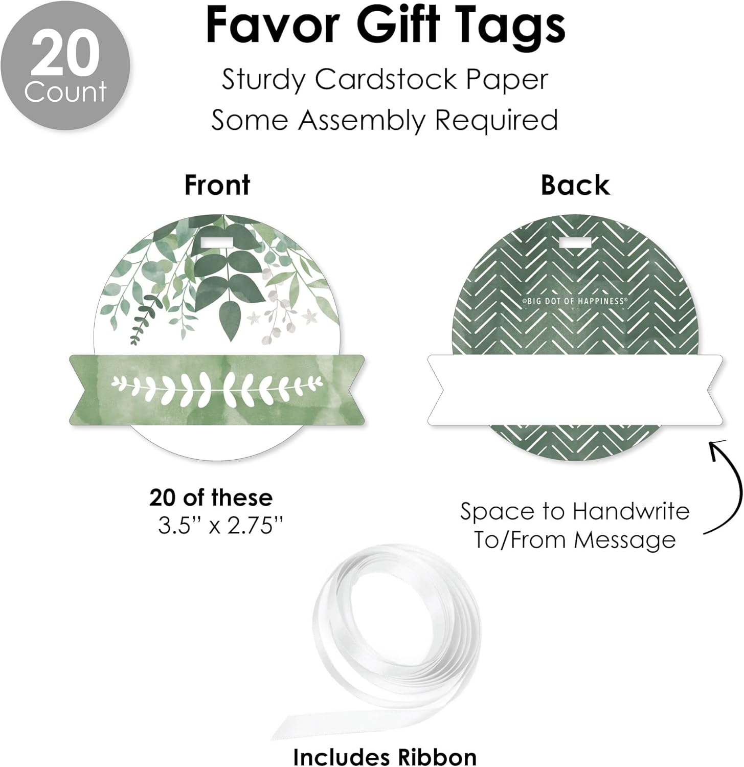 Big Dot of Happiness Boho Botanical Party Favor Kit - 100 Pieces