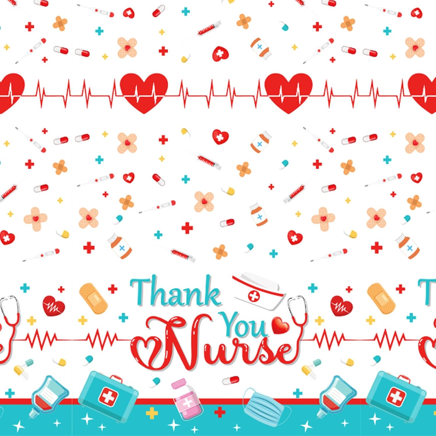 HOWAF 3pcs Nurse Appreciation Tablecloth Set