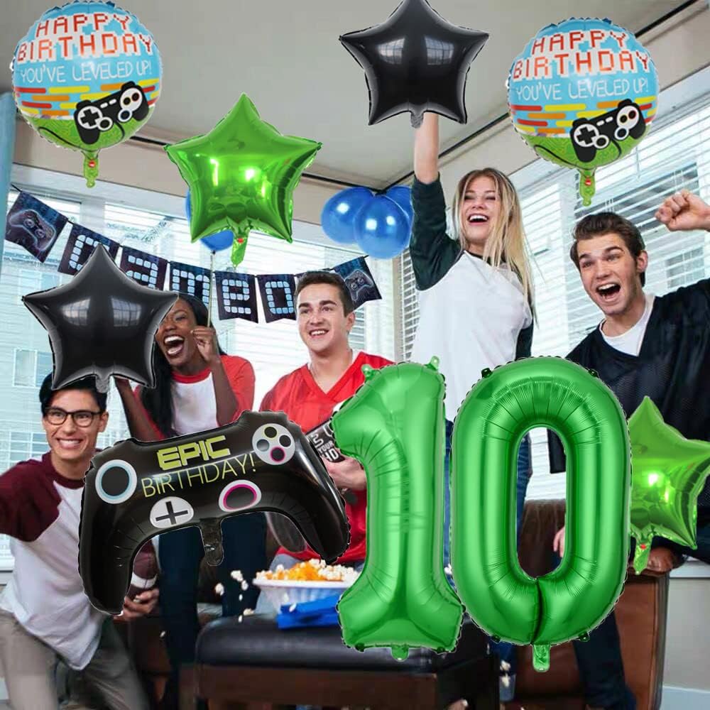 KUNGOON 10th Birthday Gamer Party Balloons Kit