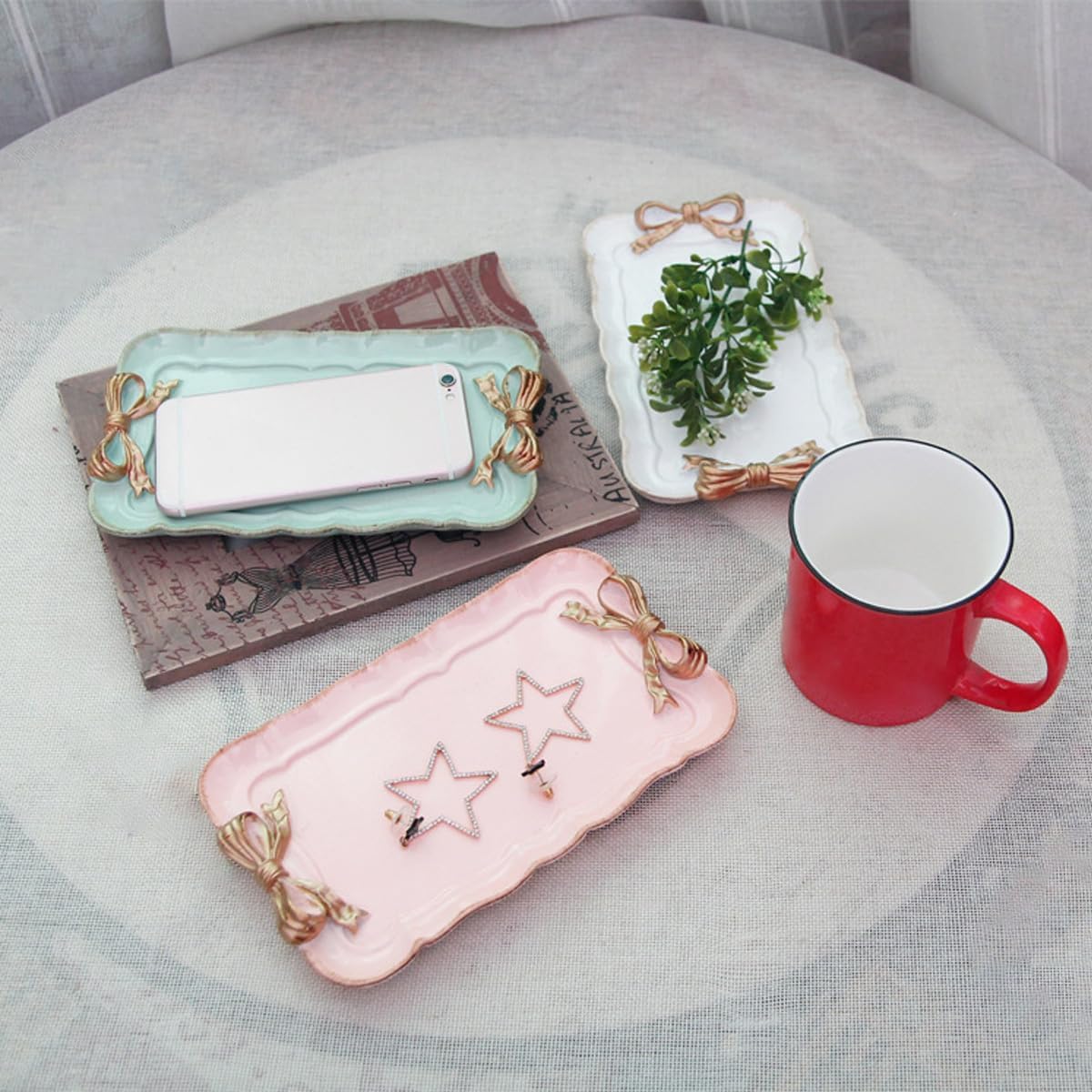 2 PCS Bow Resin Tray Molds for DIY Jewelry Display