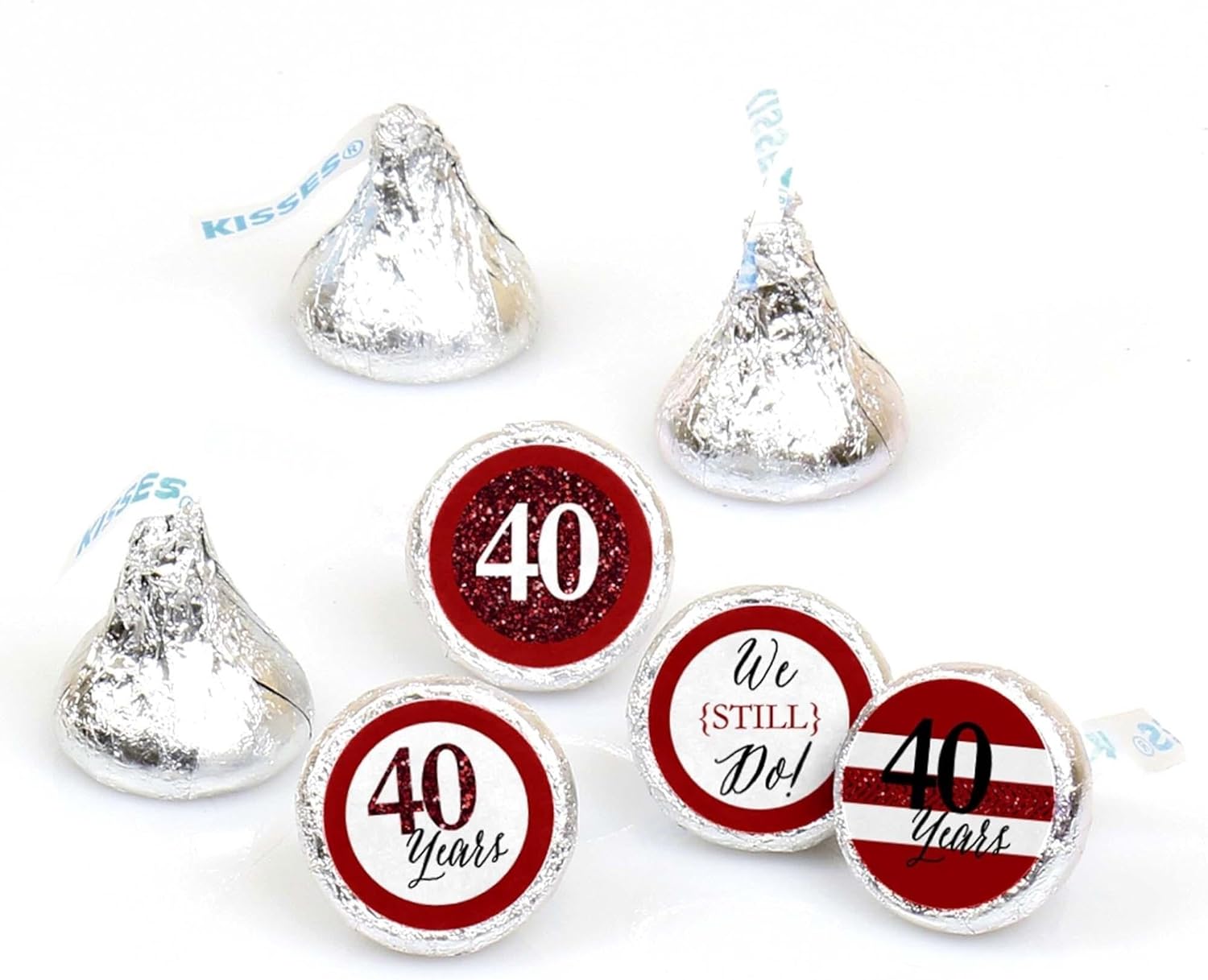 We Still Do 40th Wedding Anniversary Candy Sticker Favor Labels