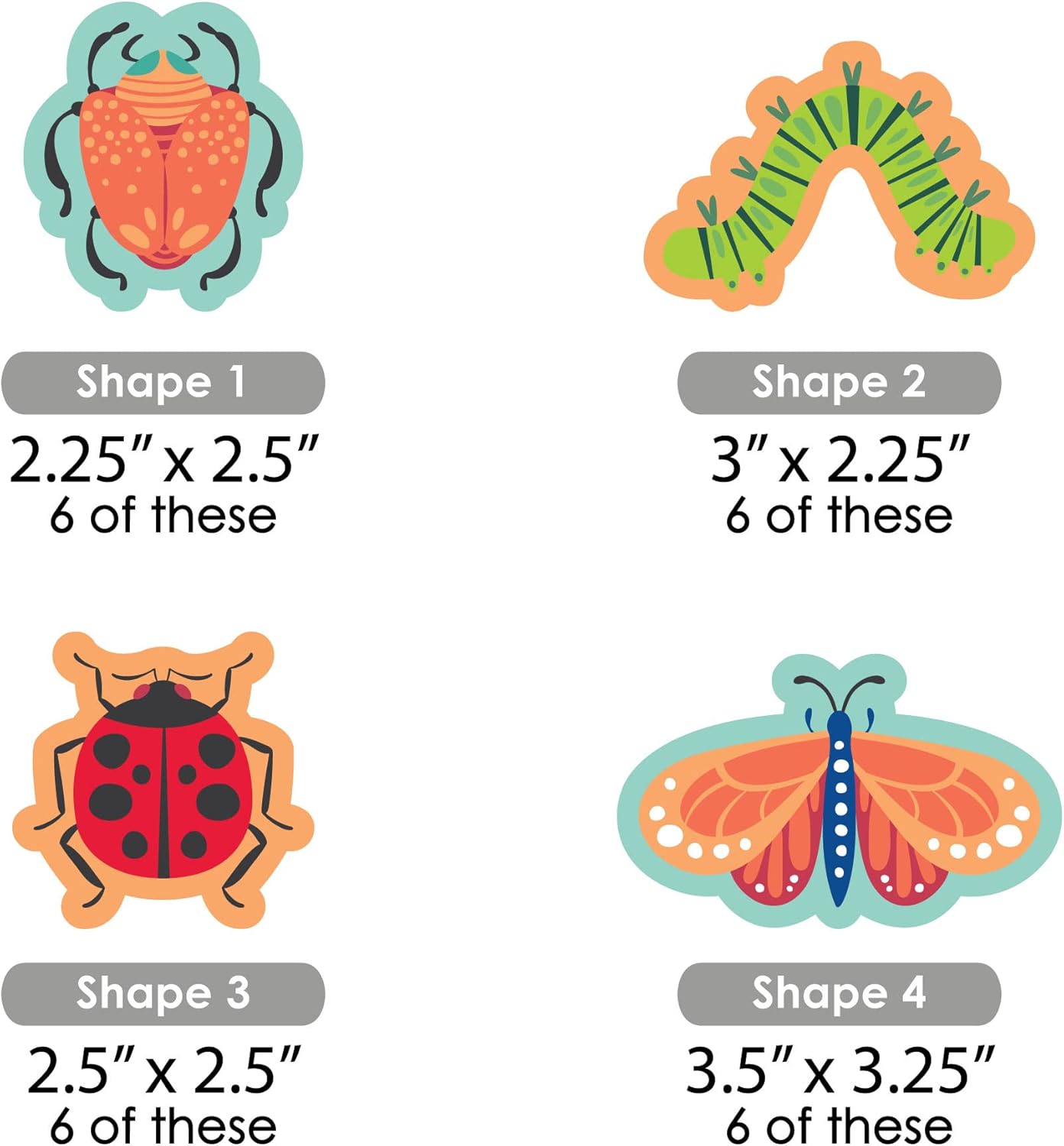 Big Dot of Happiness Buggin Out - 24 Count Bug Shaped Cut Outs