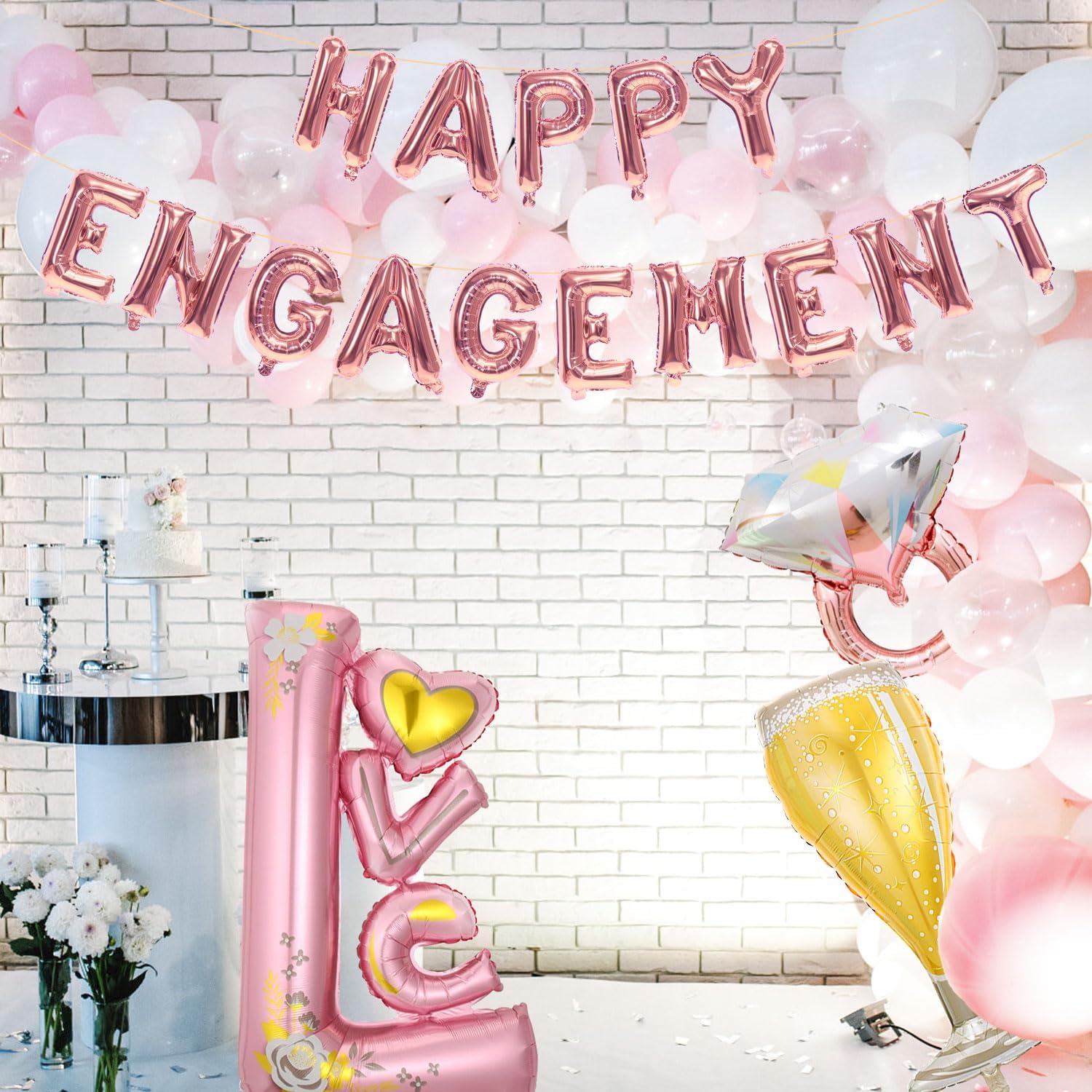 Happy Engagement Balloons Decor Set for Parties