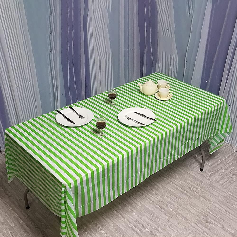 Retzjorv Vpang 2 Pcs Striped Plastic Tablecloths 1
