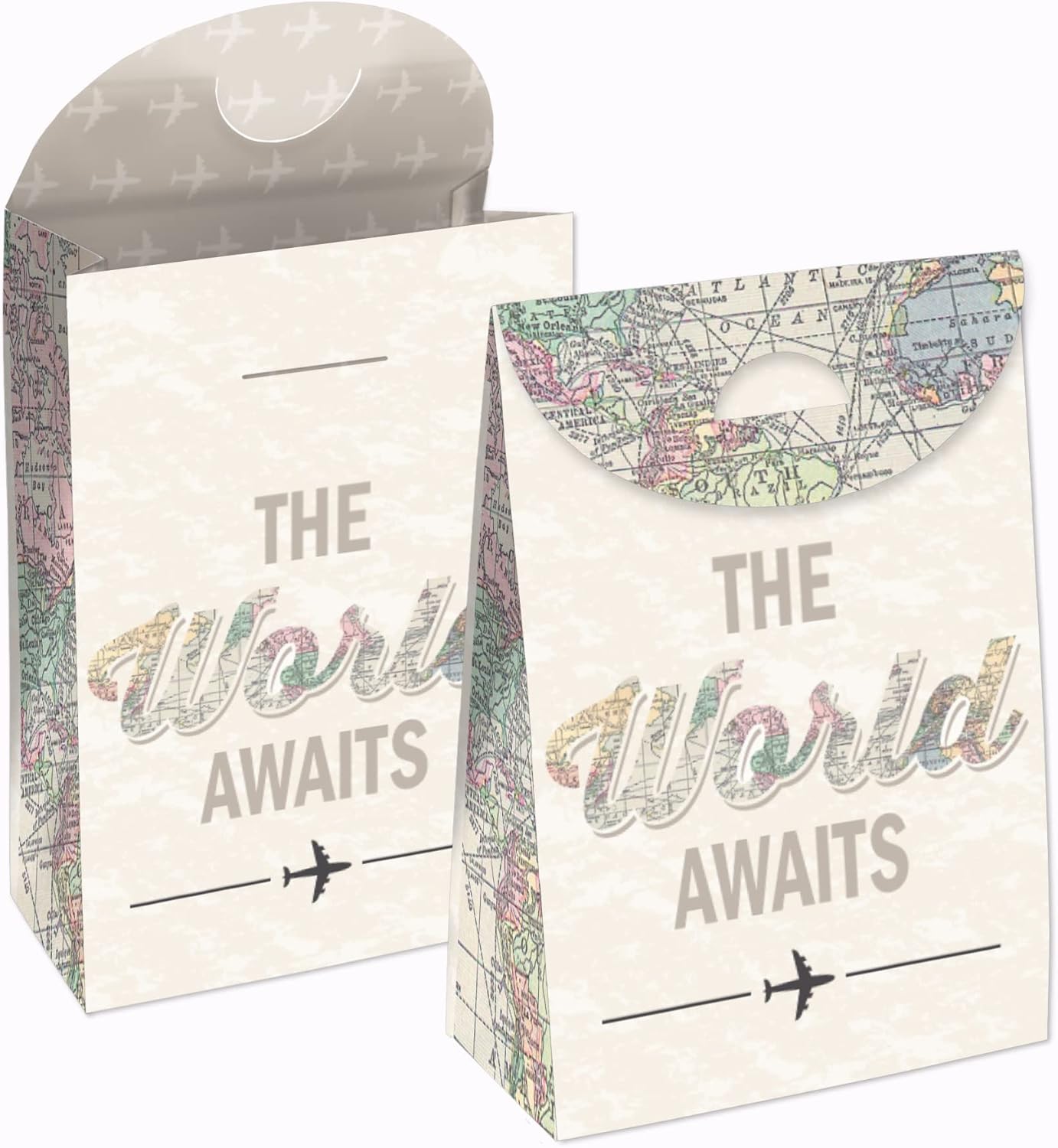 Big Dot of Happiness Travel Themed Gift Favor Bags Set of 12