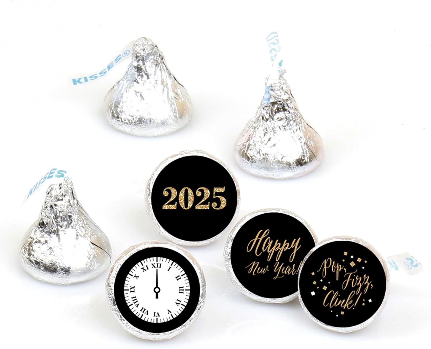 Big Dot of Happiness New Years Eve Gold Candy Sticker Favors
