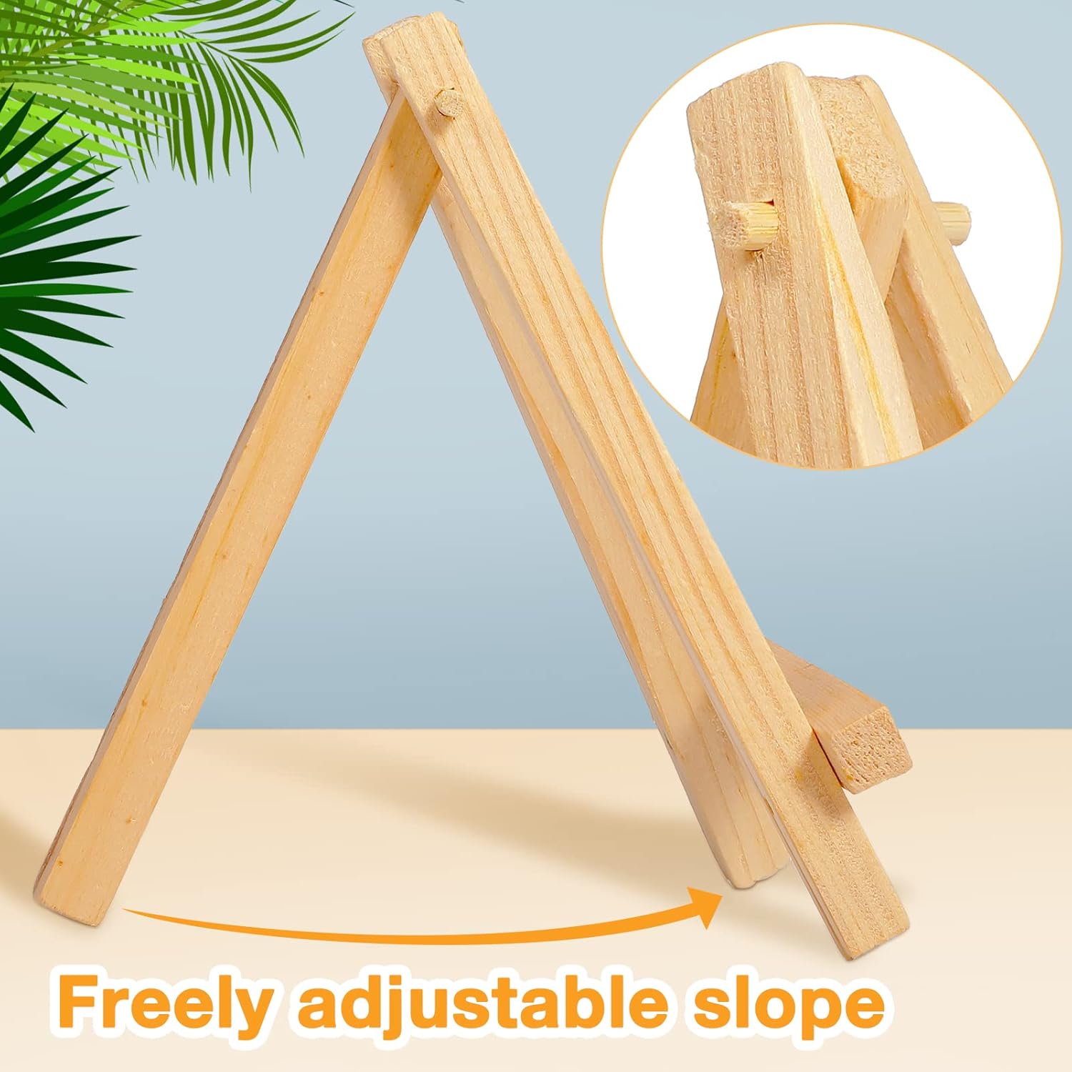 Thenshop 40 Pack 6 Inch Natural Wooden Mini Easel Stand