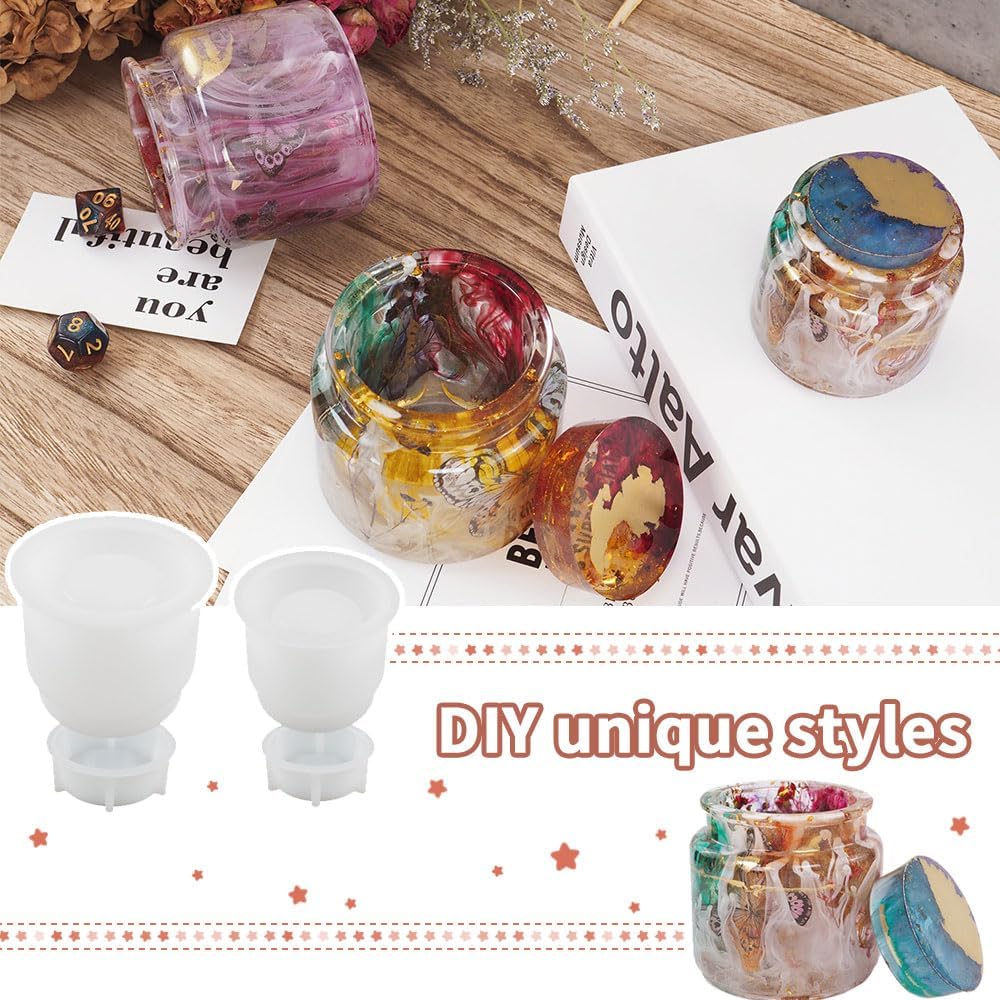 BIGEBO Resin Jar Silicone Molds 2 Pcs