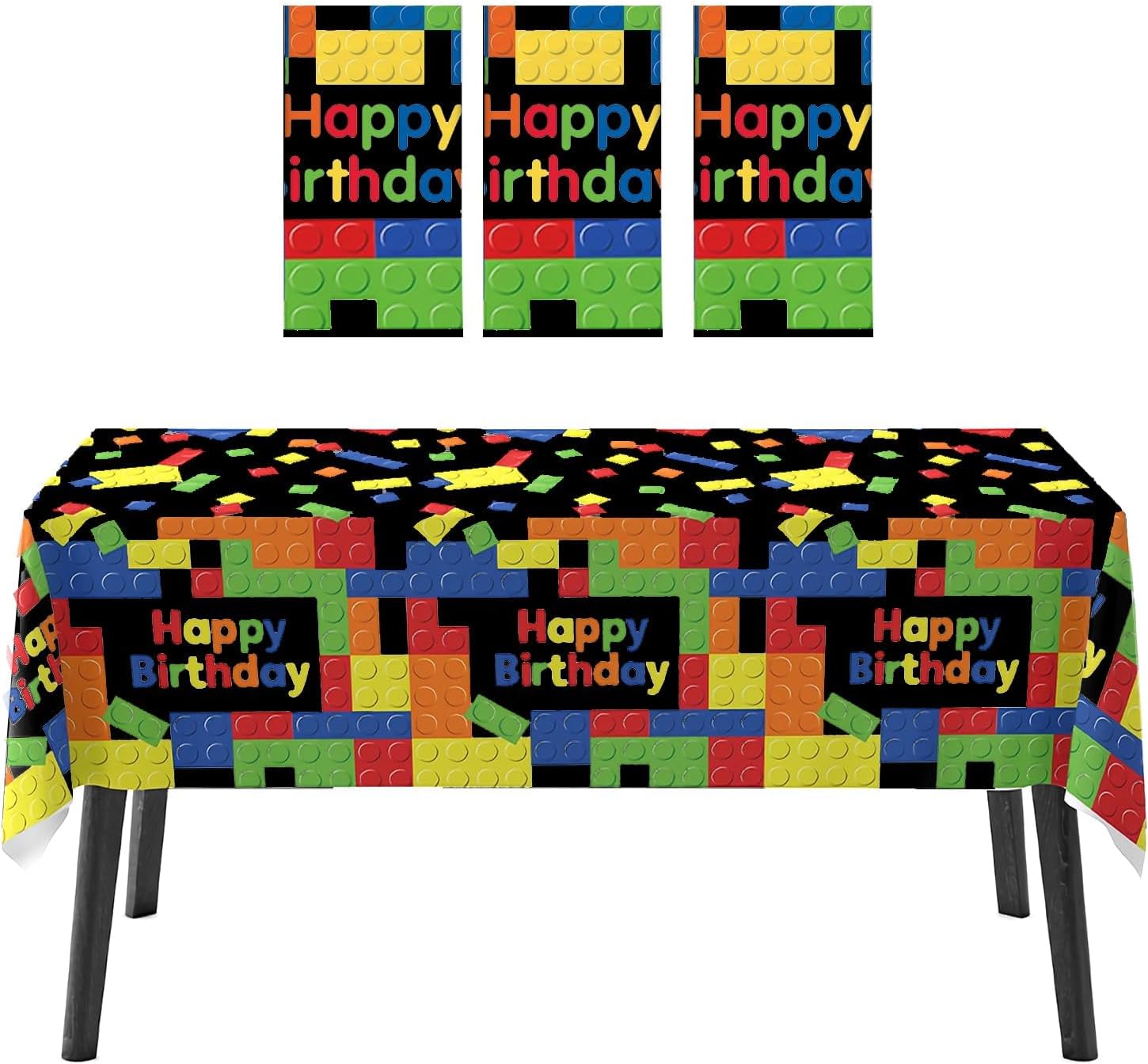 OQOQ Building Block Tablecloth 3 Packs Black