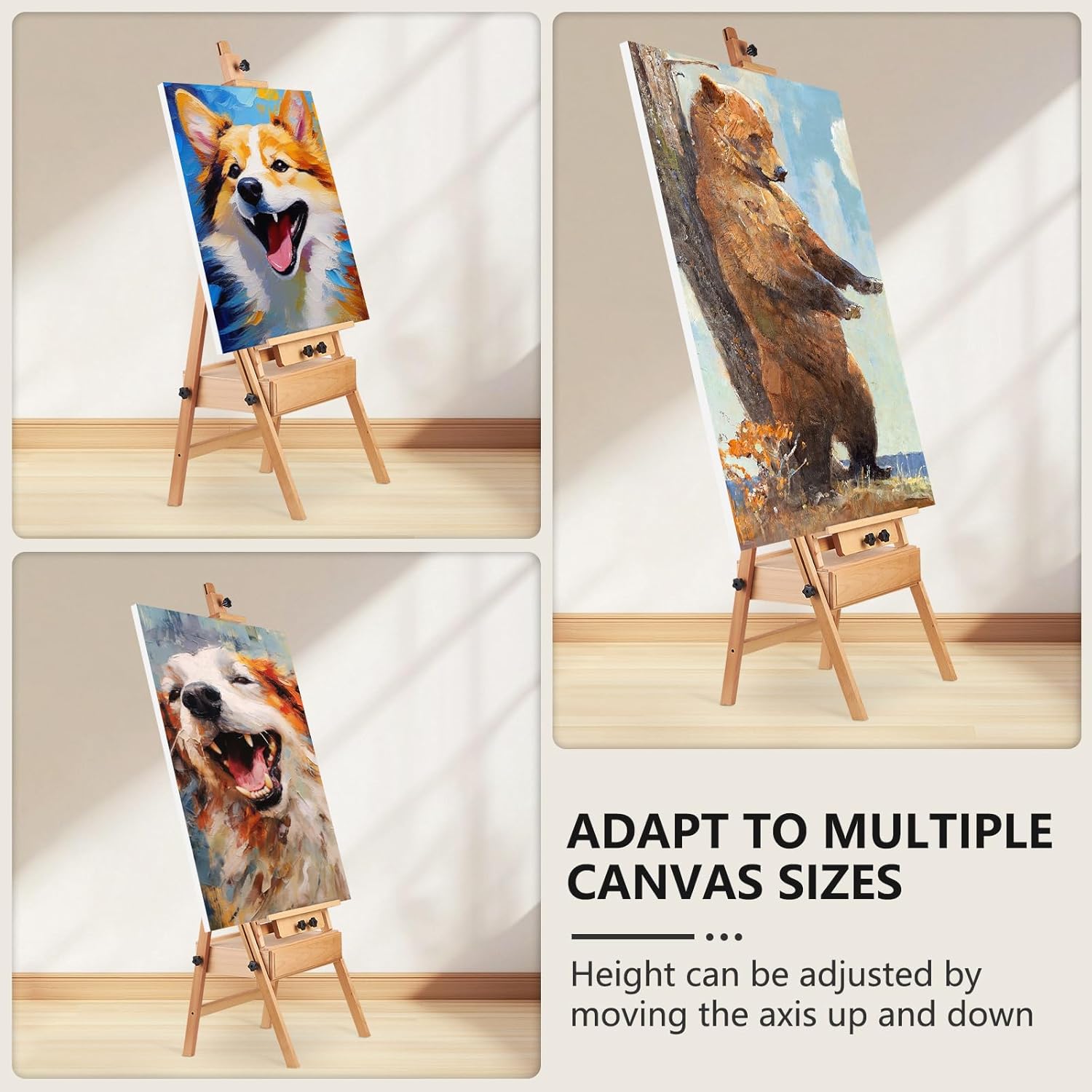 YOKUGO H-Frame Easel for Painting with Storage Drawer