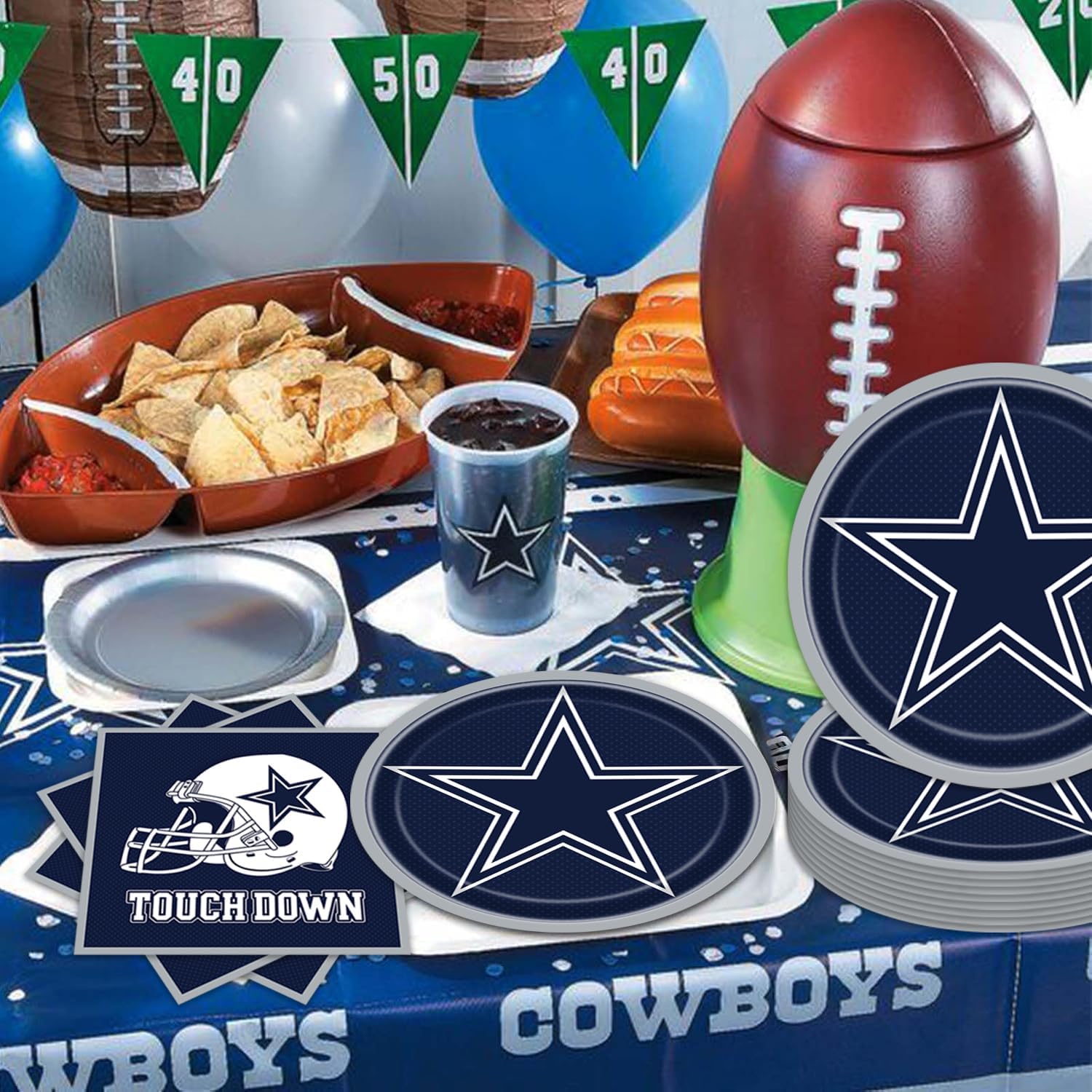 40Pcs Football Party Decorations Plates and Napkins Set