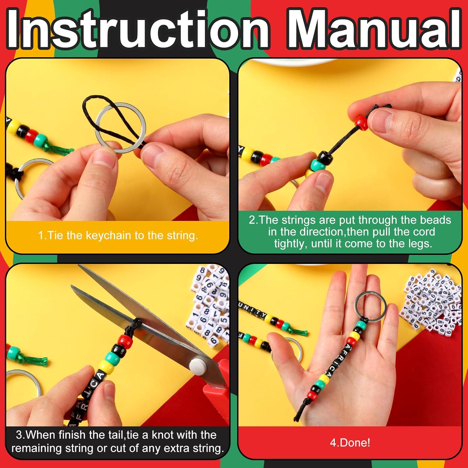 Landical 564 Pcs DIY Bead Keychain Kit