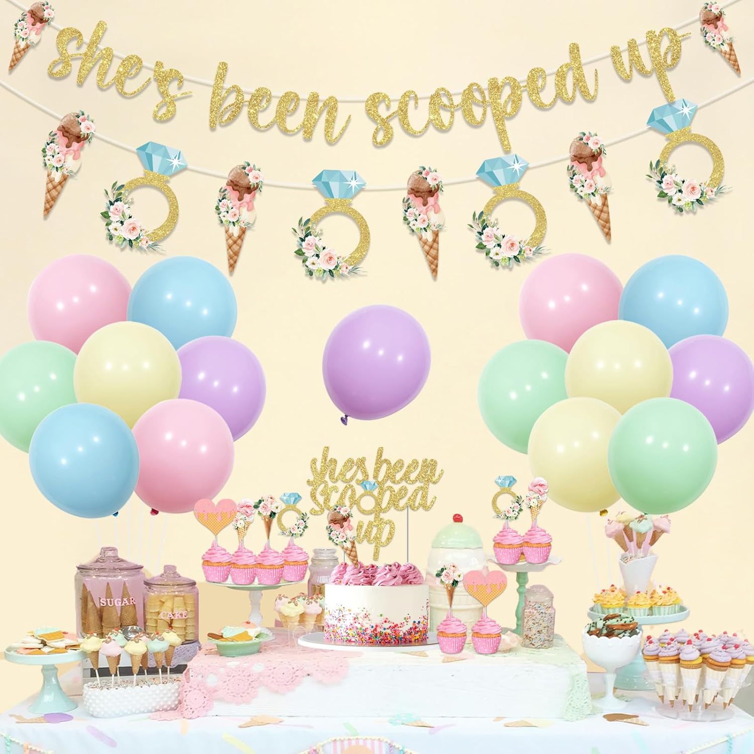 Wonmelody Ice Cream Themed Bridal Shower Decorations