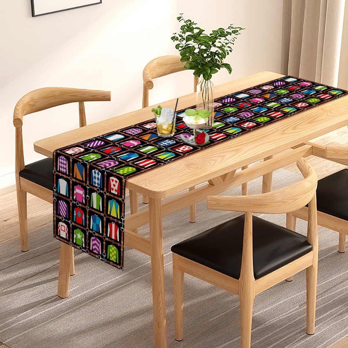 Pudodo Kentucky Table Runner Run for The Roses Derby Tablecloth 13x60