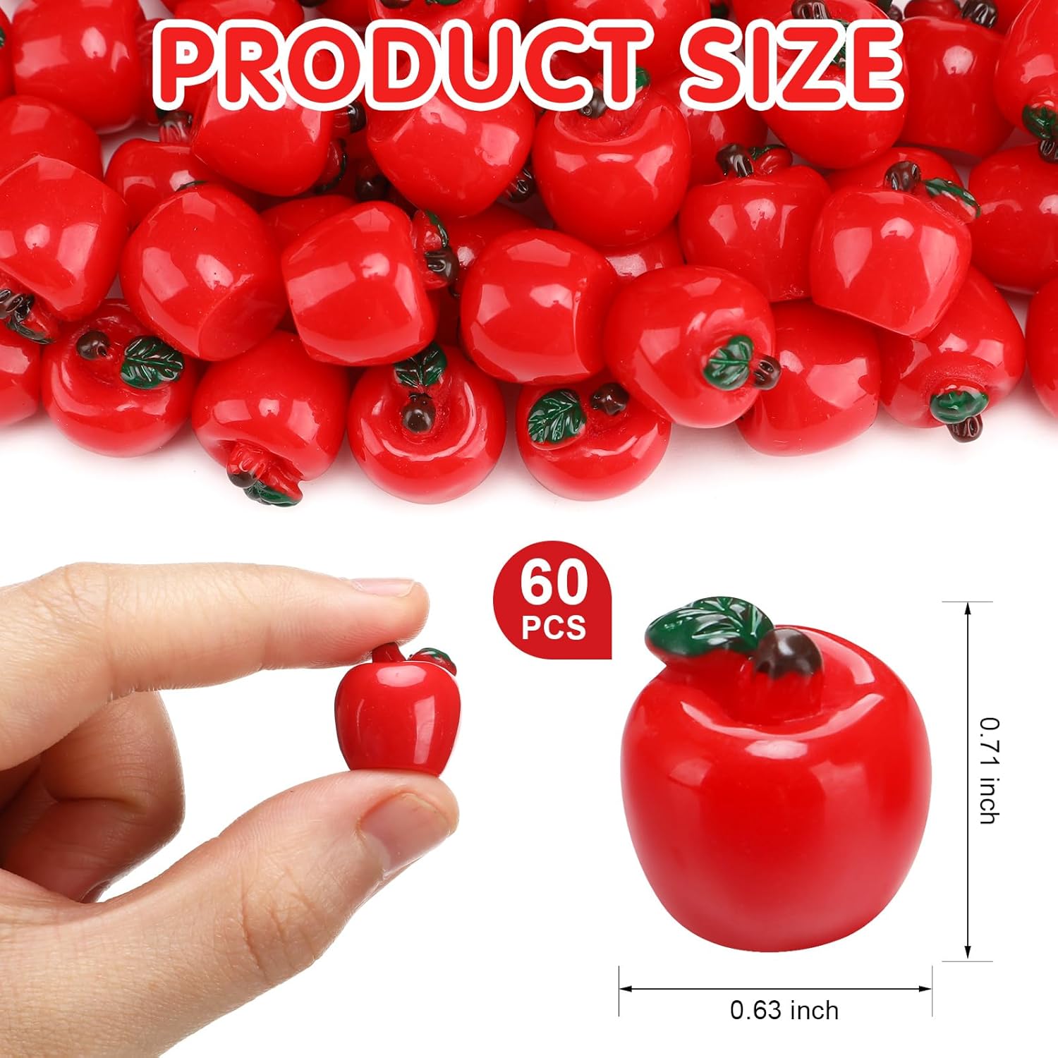 Daifunli 60 Mini Resin Apples for Crafts and Decor