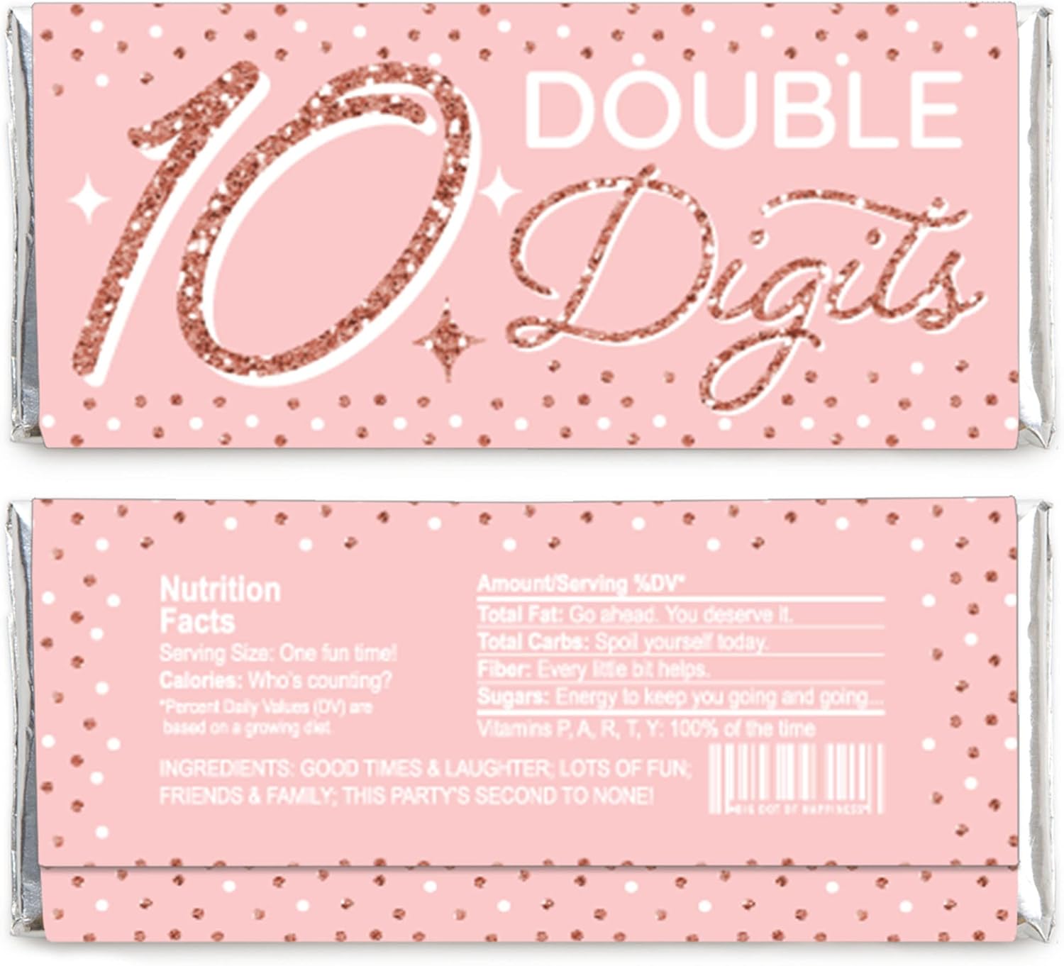 Big Dot of Happiness 10th Birthday Candy Wrapper Set of 24