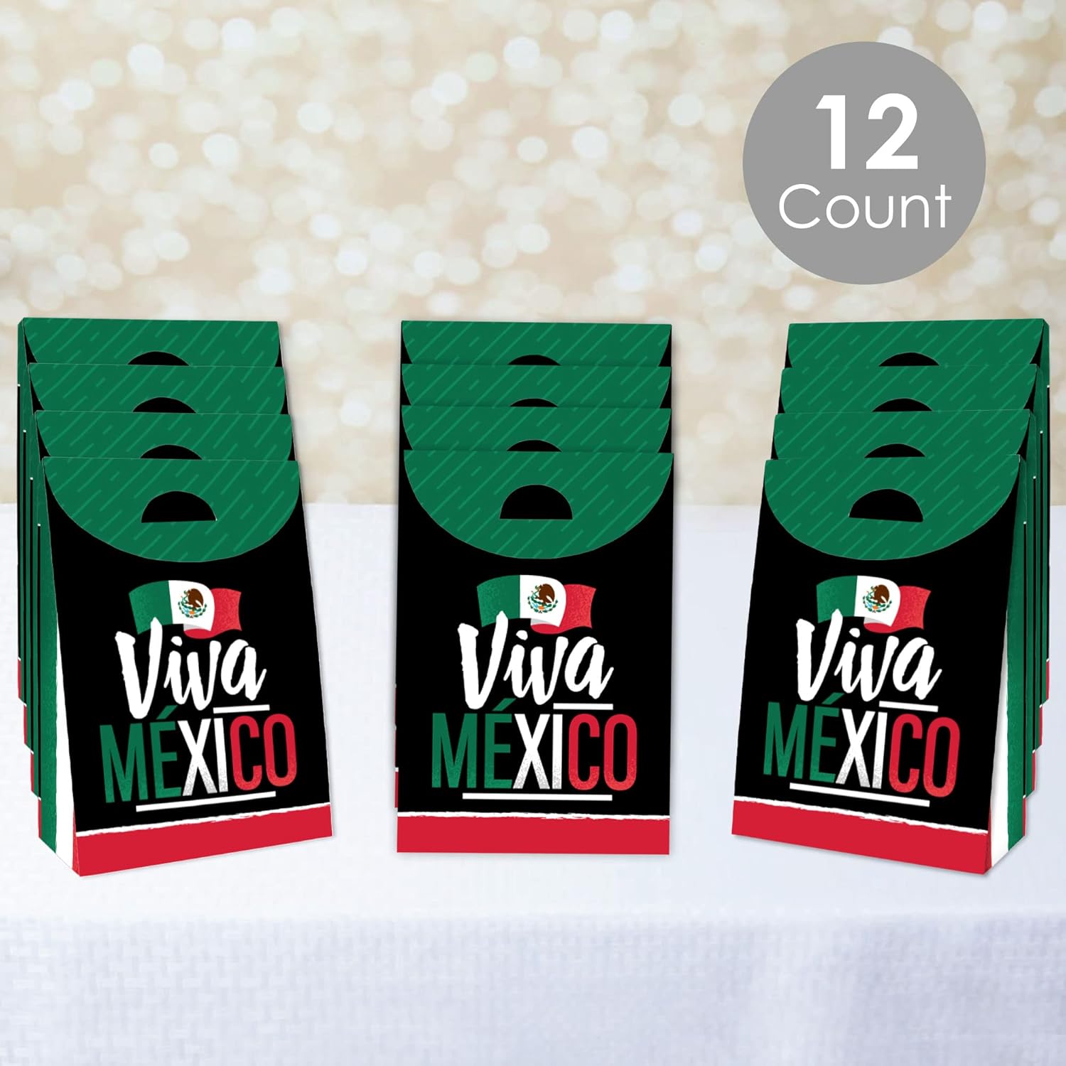 Big Dot of Happiness Viva Mexico Party Favor Bags Set of 12
