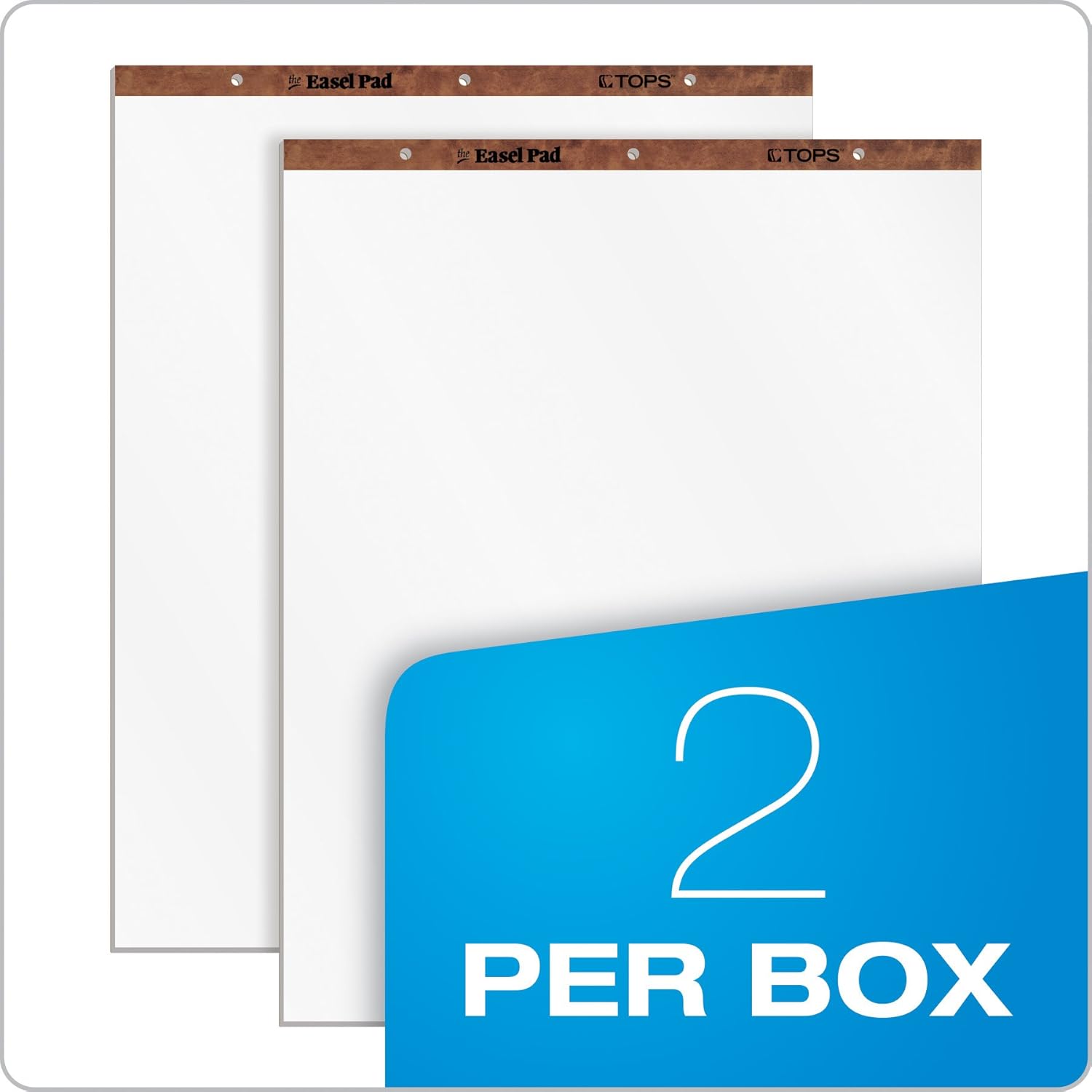 TOPS Easel Pad 2 Pack 100 Pages Bright White 3 Hole Punched