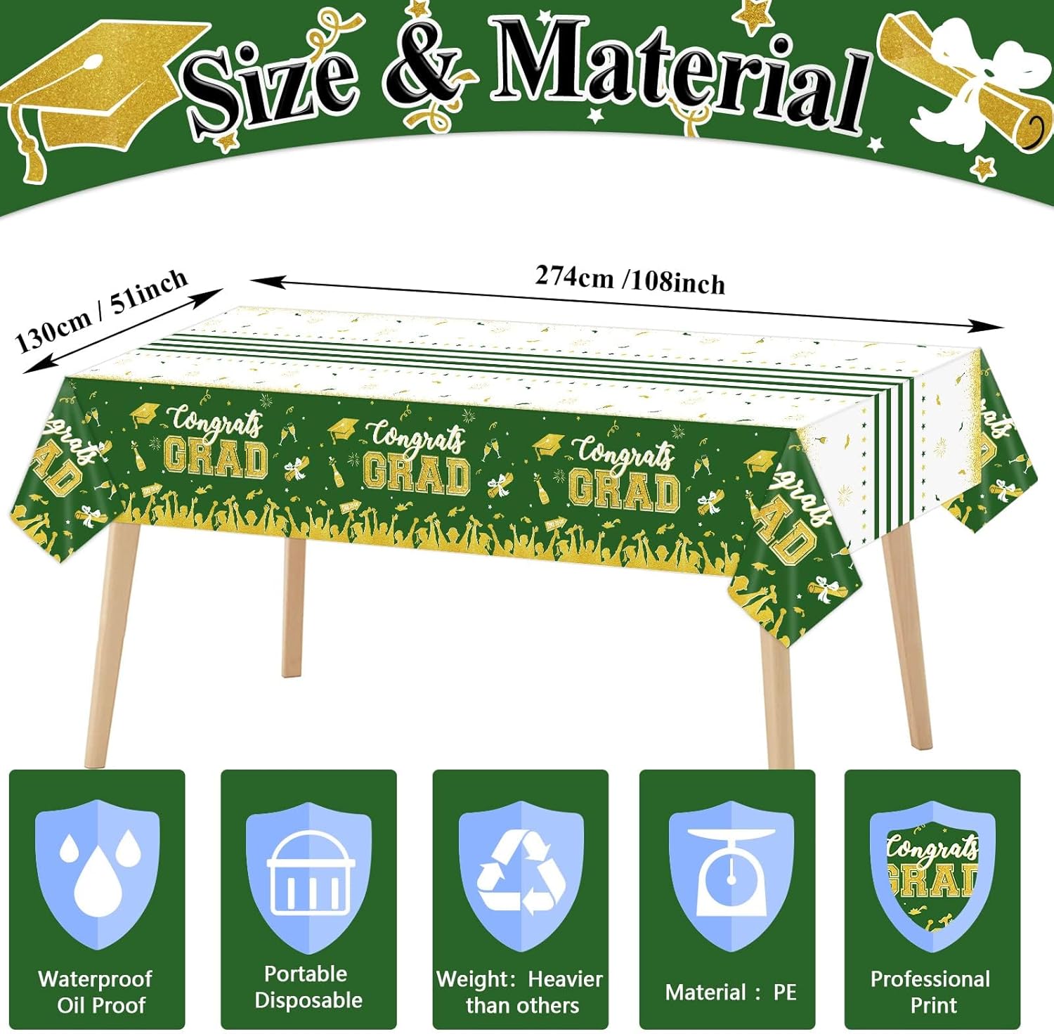 Chiazllta 3 Pack Graduation Tablecloths Class of 2025 Decorations