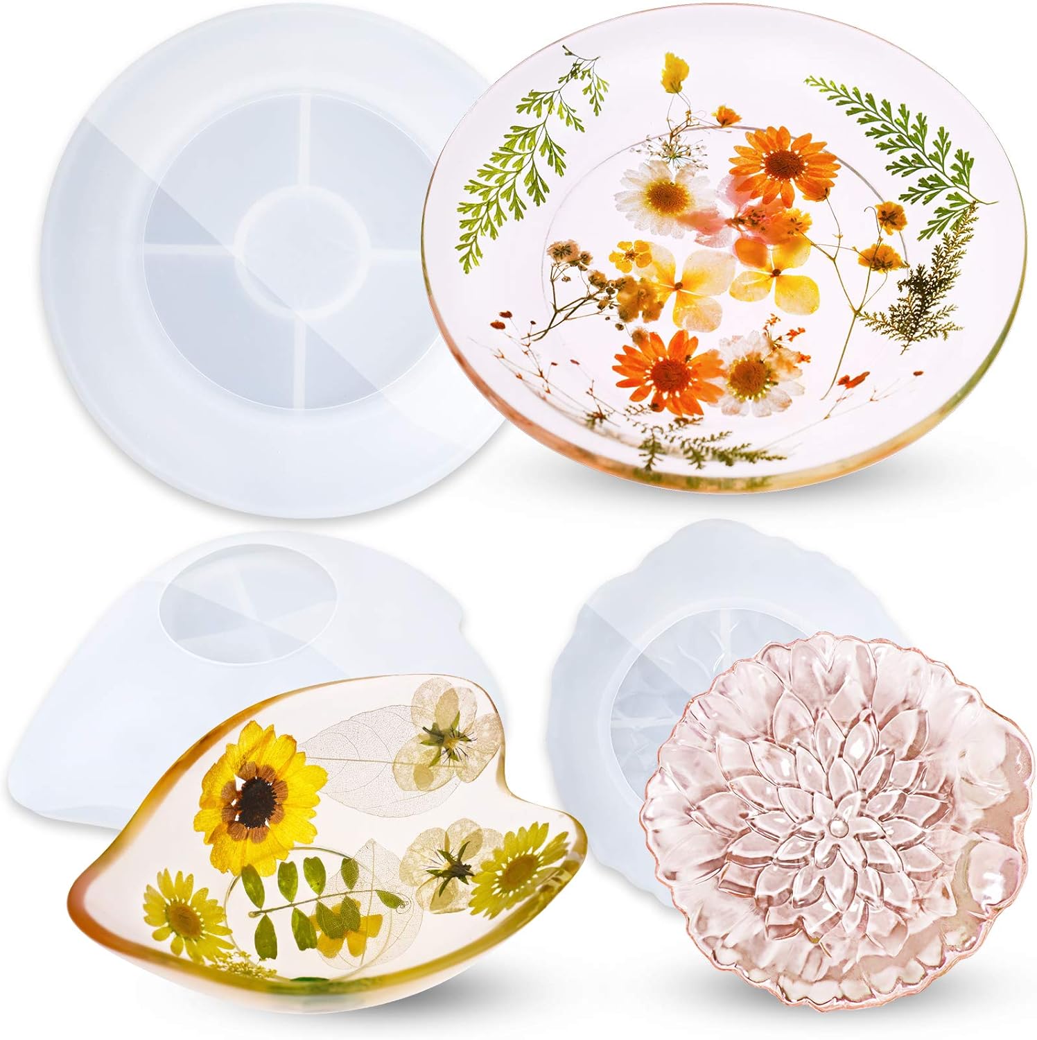 NiArt Epoxy Resin Silicone Molds 3 Shapes Jewelry Trinket Dish