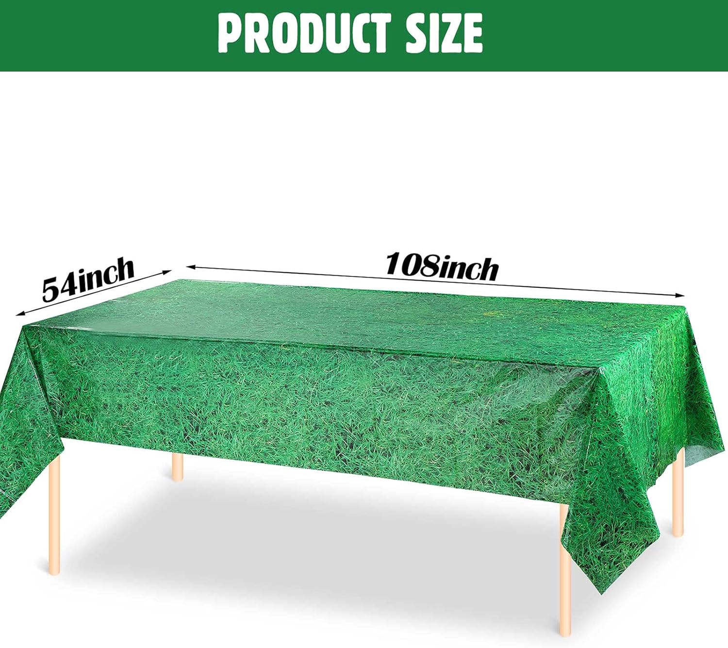 Blulu 3 Pcs Plastic Grass Tablecover 54x108 Green
