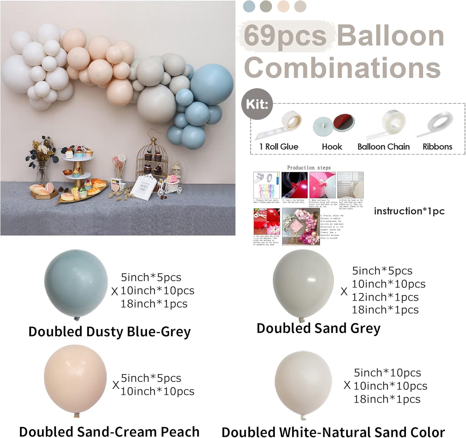 Mydecorbl Balloons Set for Party Decorations