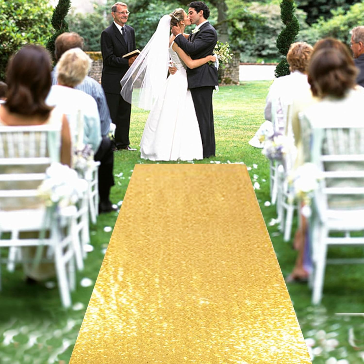 PartyDelight Gold Sequin Aisle Runner 2ft x 15ft