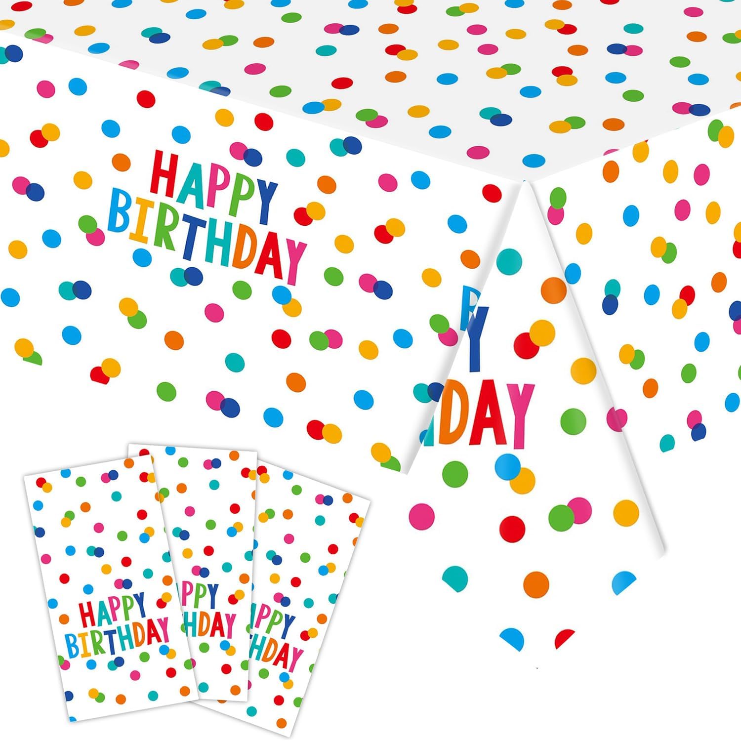 T-Antrix 3 Pack Happy Birthday Tablecloth