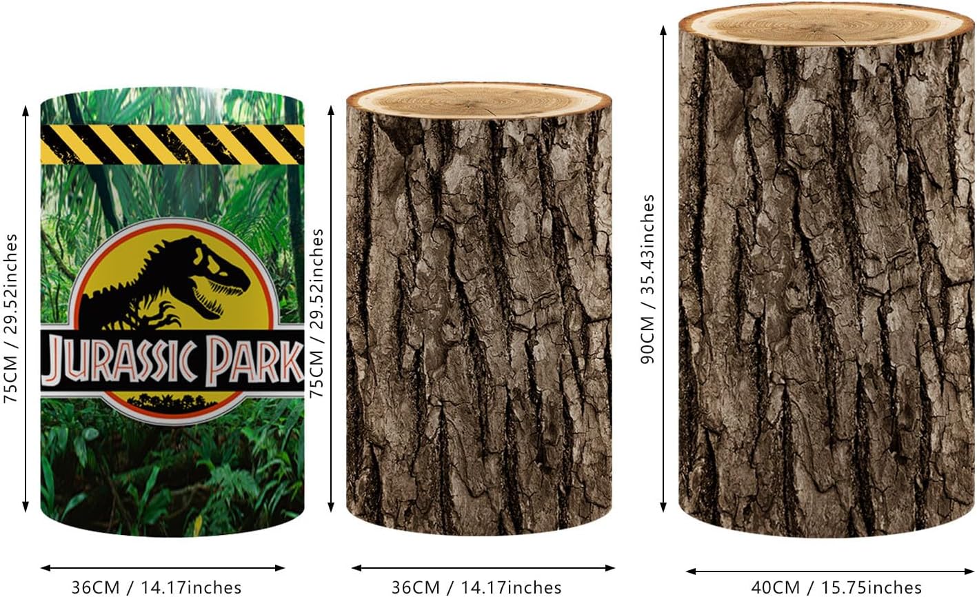 Dinosaur And Tree Bark Cylinder Covers Set 3 Sizes