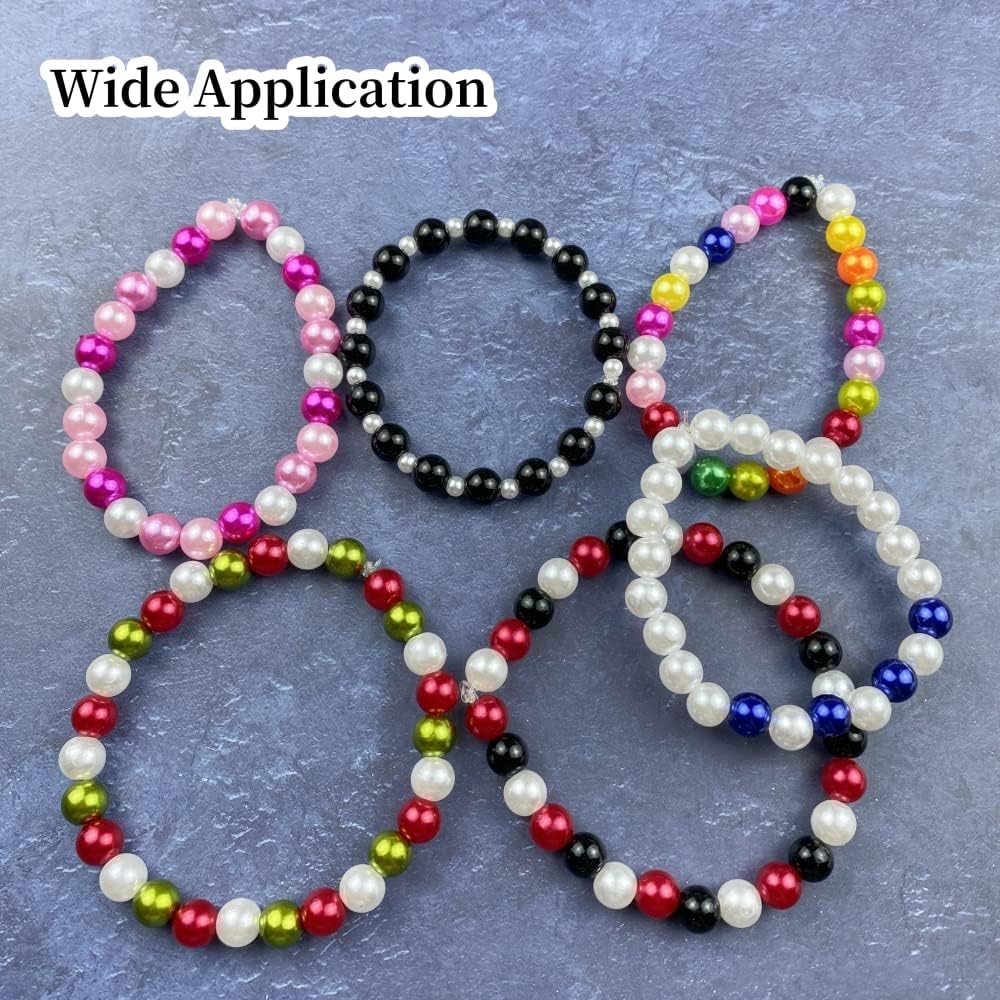Pearl Beads 800 Pcs 6mm Round Spacer Beads for Jewelry DIY Crafting
