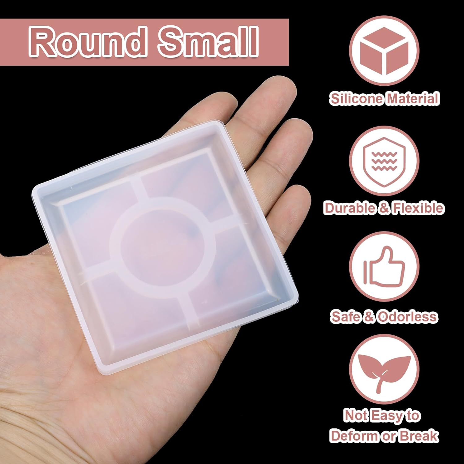 Uxcell 2 Pcs Square Resin Silicone Coaster Moulds