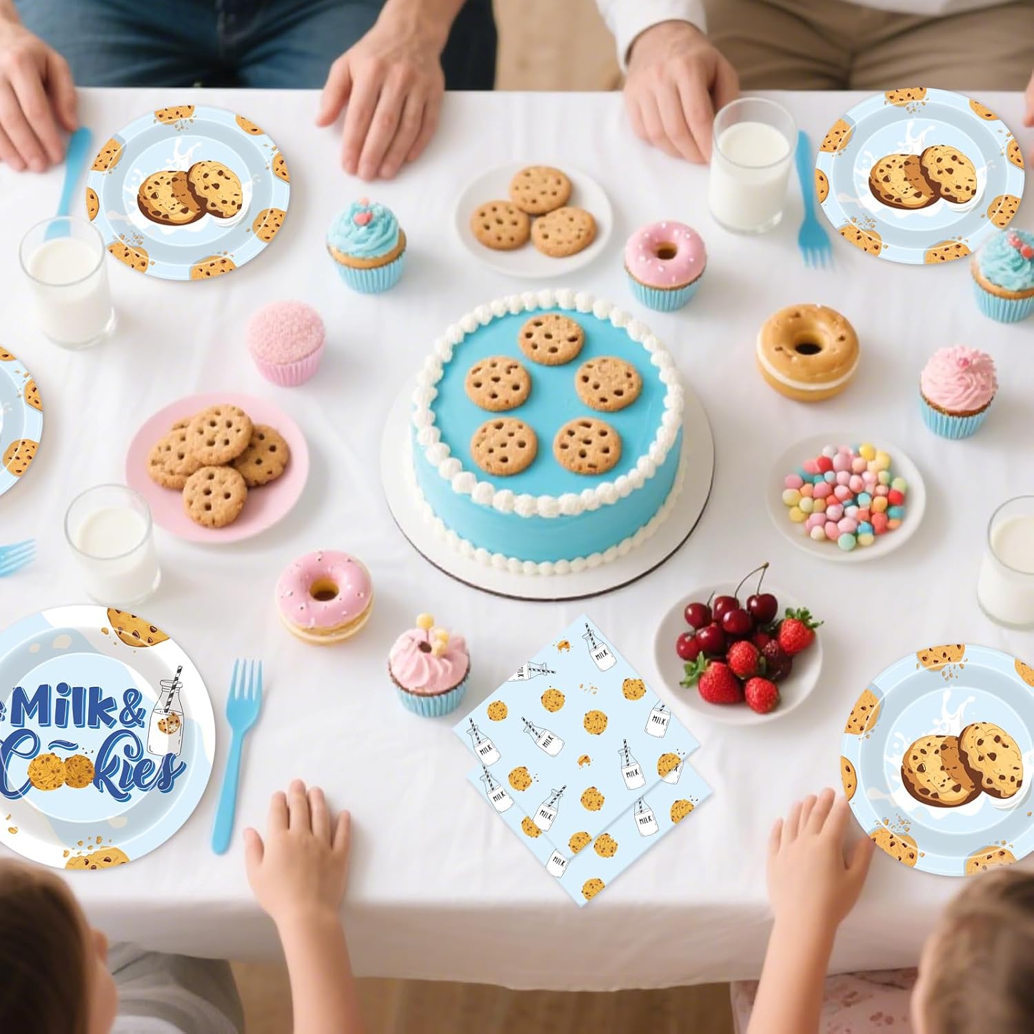 Milk Cookies Party Supplies 96 Pcs Birthday Decor Set