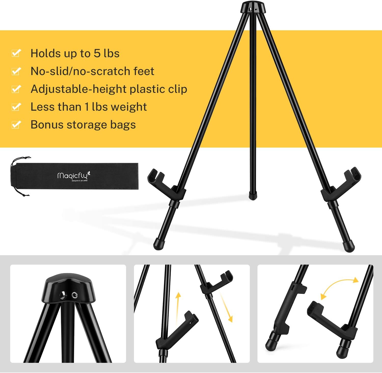 Magicfly 6 Pack Tabletop Easel with Storage Bags