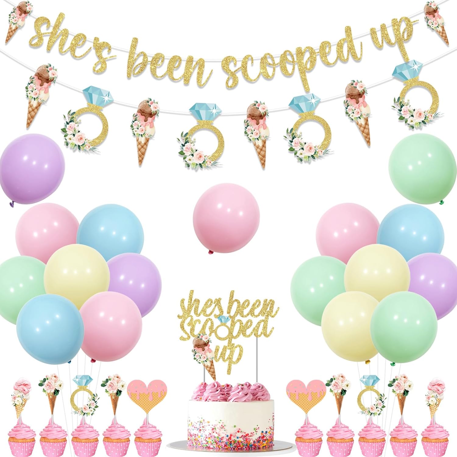 Wonmelody Ice Cream Themed Bridal Shower Decorations