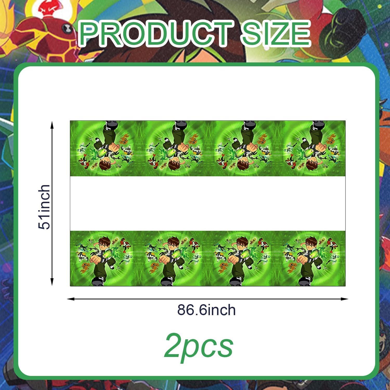 2 Pack Ben Birthday Plastic Table Covers for Kids