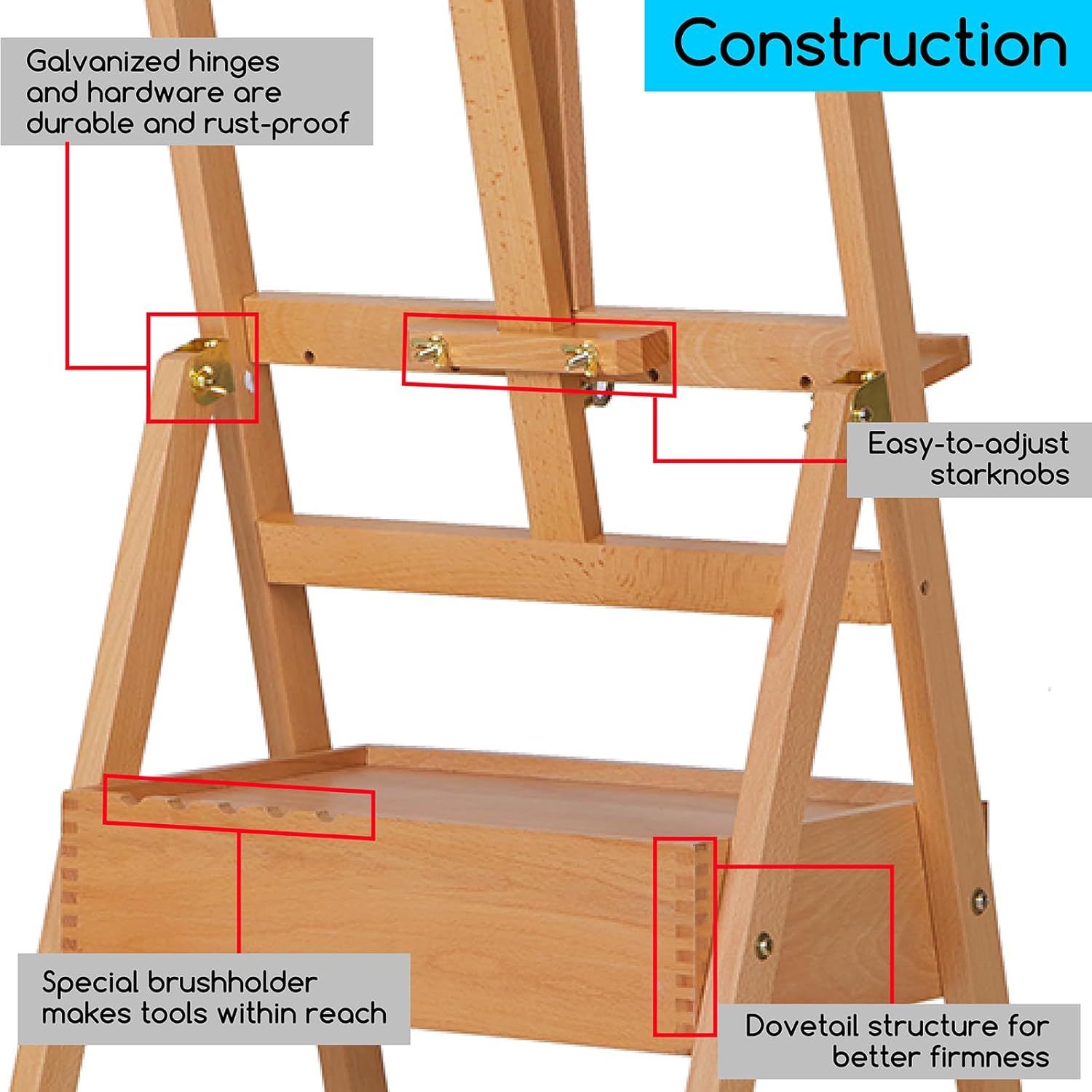 MEEDEN Adjustable Easel with Storage Drawer for Artists