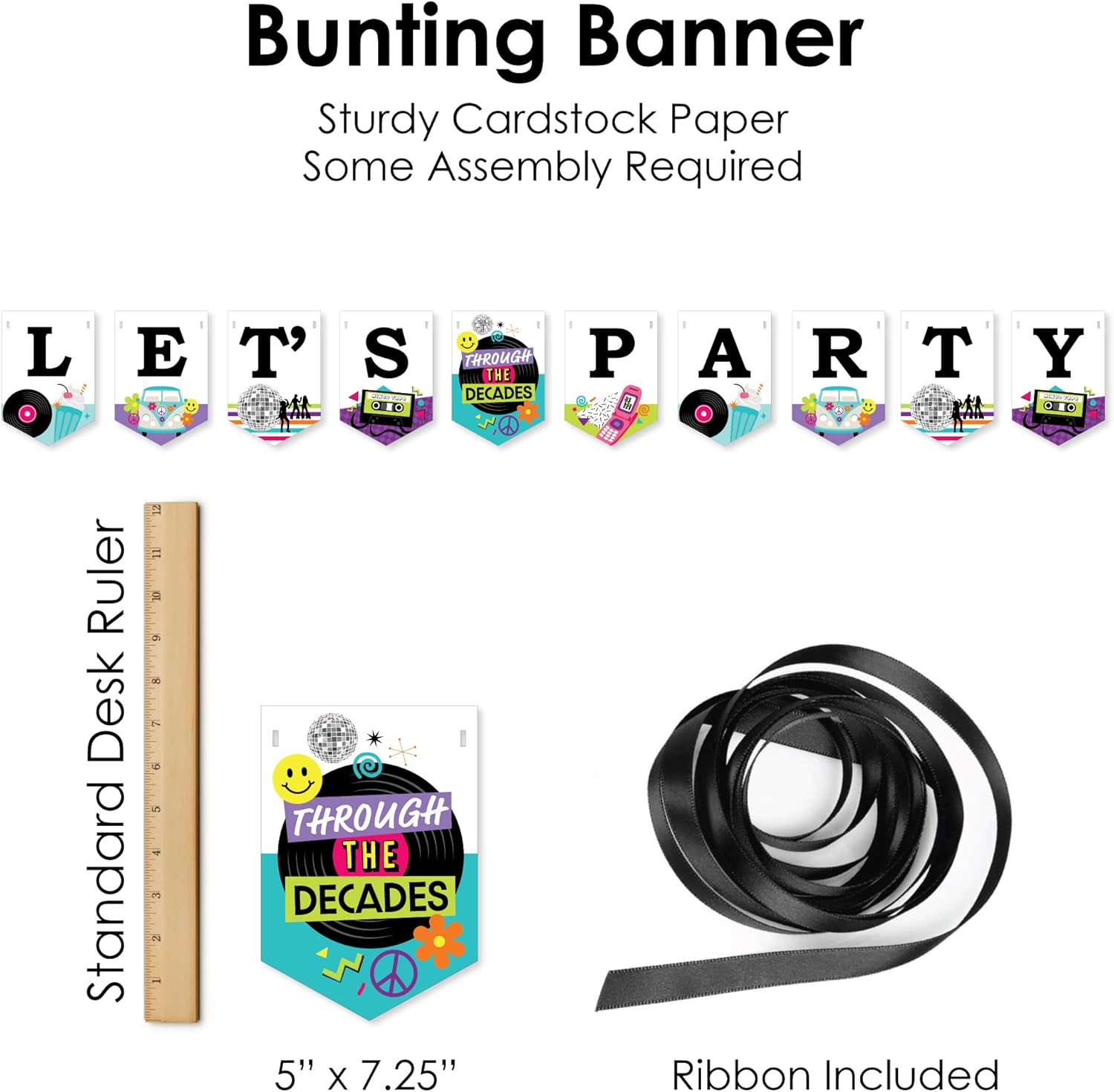 Big Dot of Happiness Through the Decades Party Decor Kit