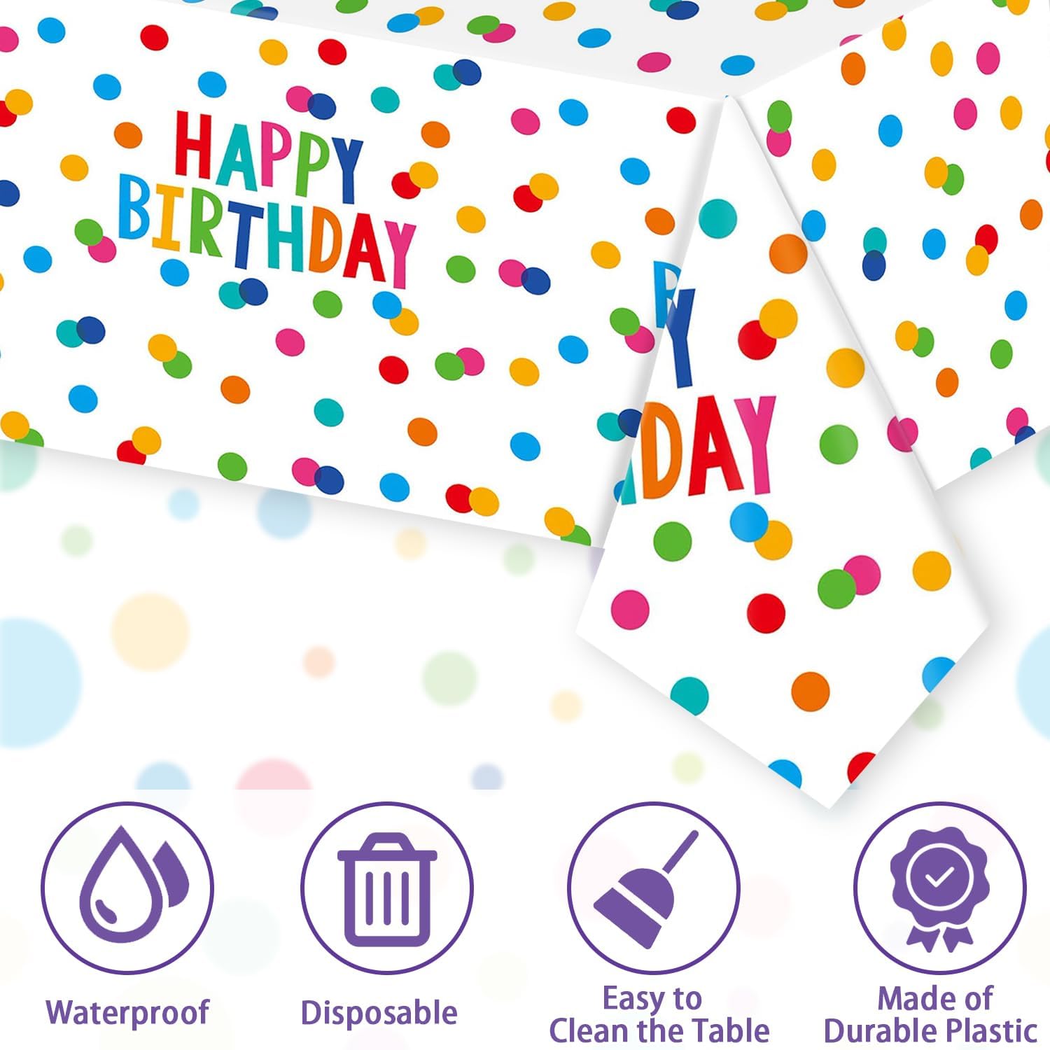 T-Antrix 3 Pack Happy Birthday Tablecloth