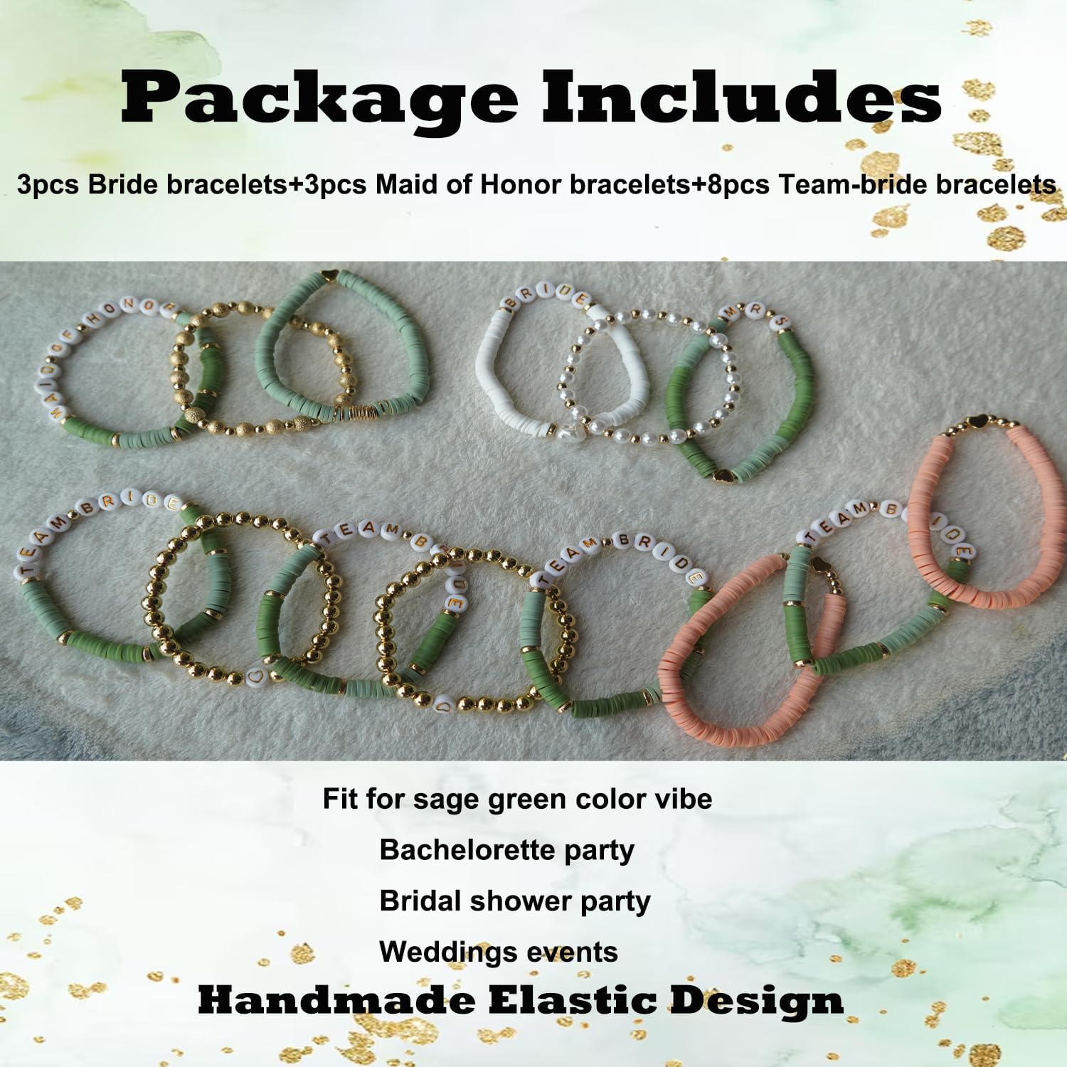 Team Bride Bracelets 14pcs Bridal Shower Favor Bachelorette Accessories